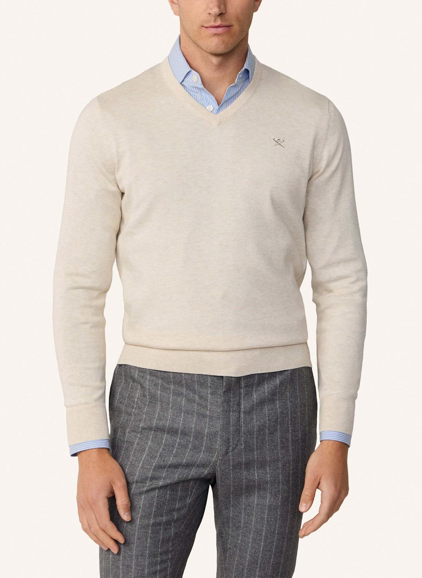 HACKETT LONDON Pullover COTTON SILK V NECK.: WEISS