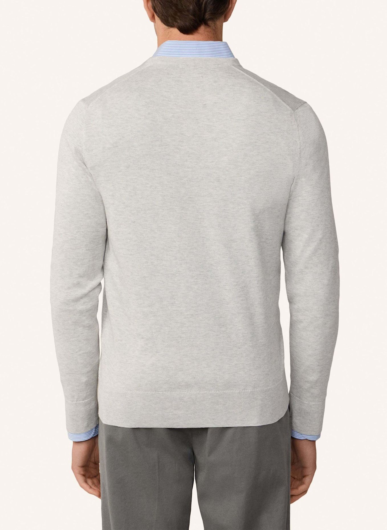 HACKETT LONDON Pullover COTTON SILK V NECK.: HELLGRAU