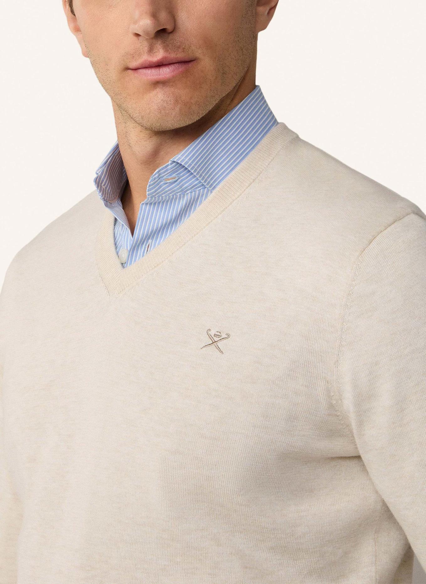 HACKETT LONDON Pullover COTTON SILK V NECK.: WEISS