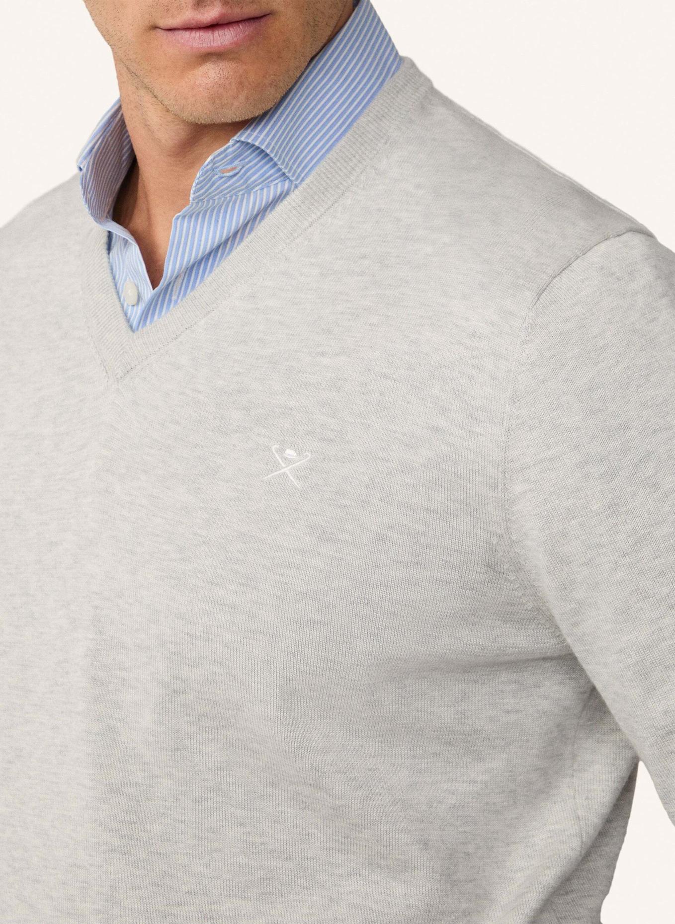 HACKETT LONDON Pullover COTTON SILK V NECK.: HELLGRAU