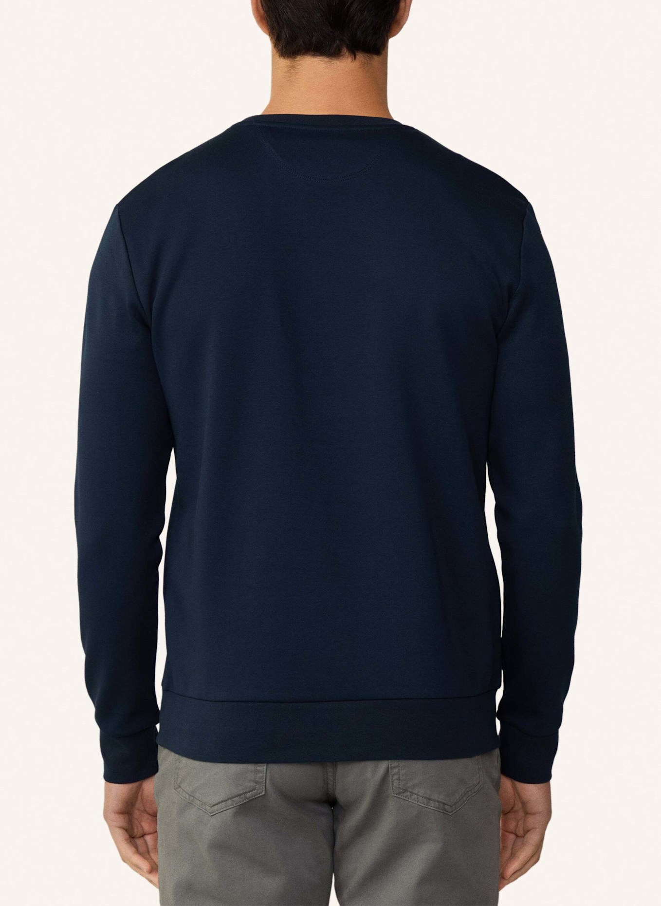 HACKETT LONDON Pullover DOUBLE KNIT CREW: DUNKELBLAU