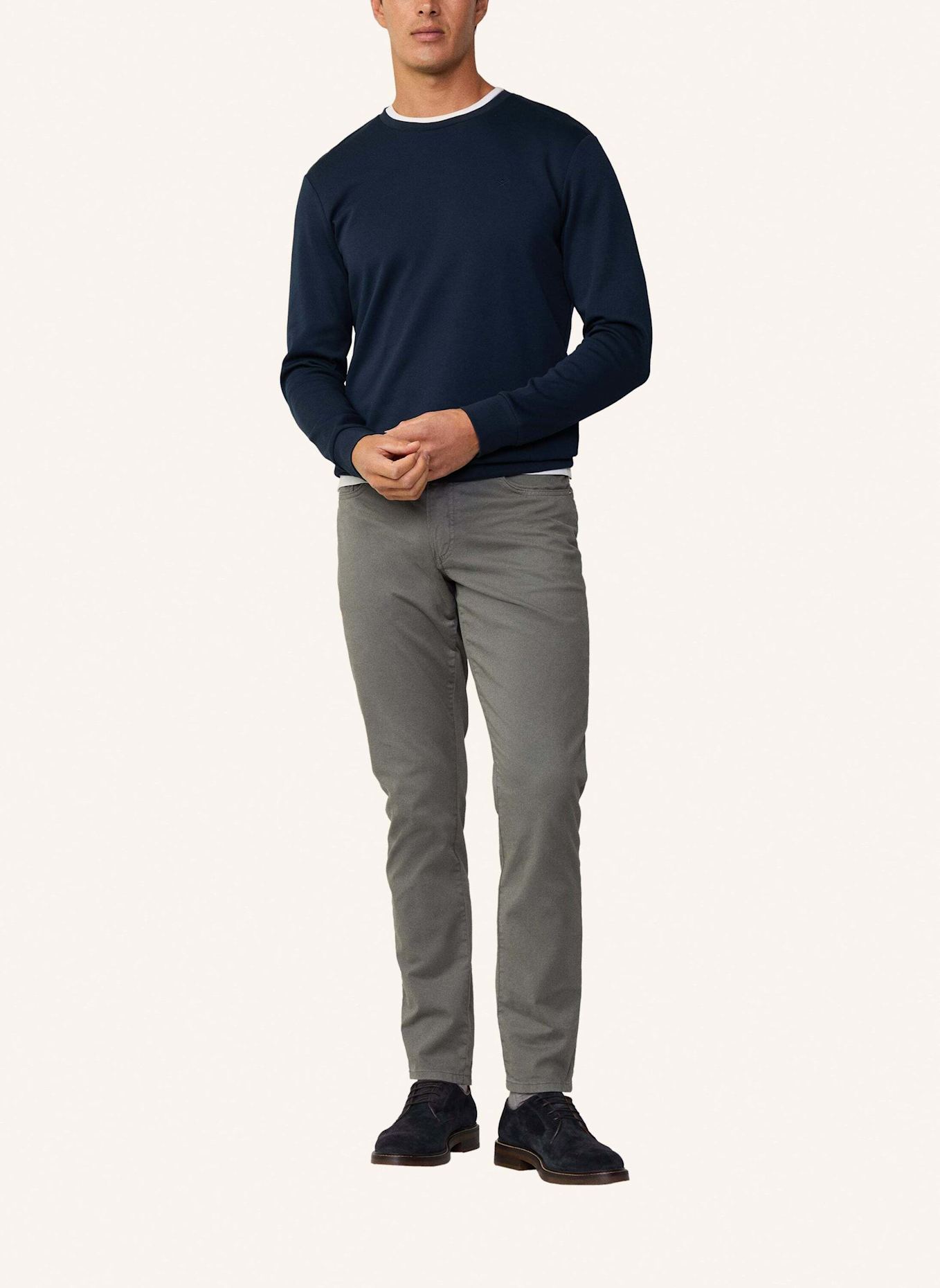 HACKETT LONDON Pullover DOUBLE KNIT CREW: DUNKELBLAU