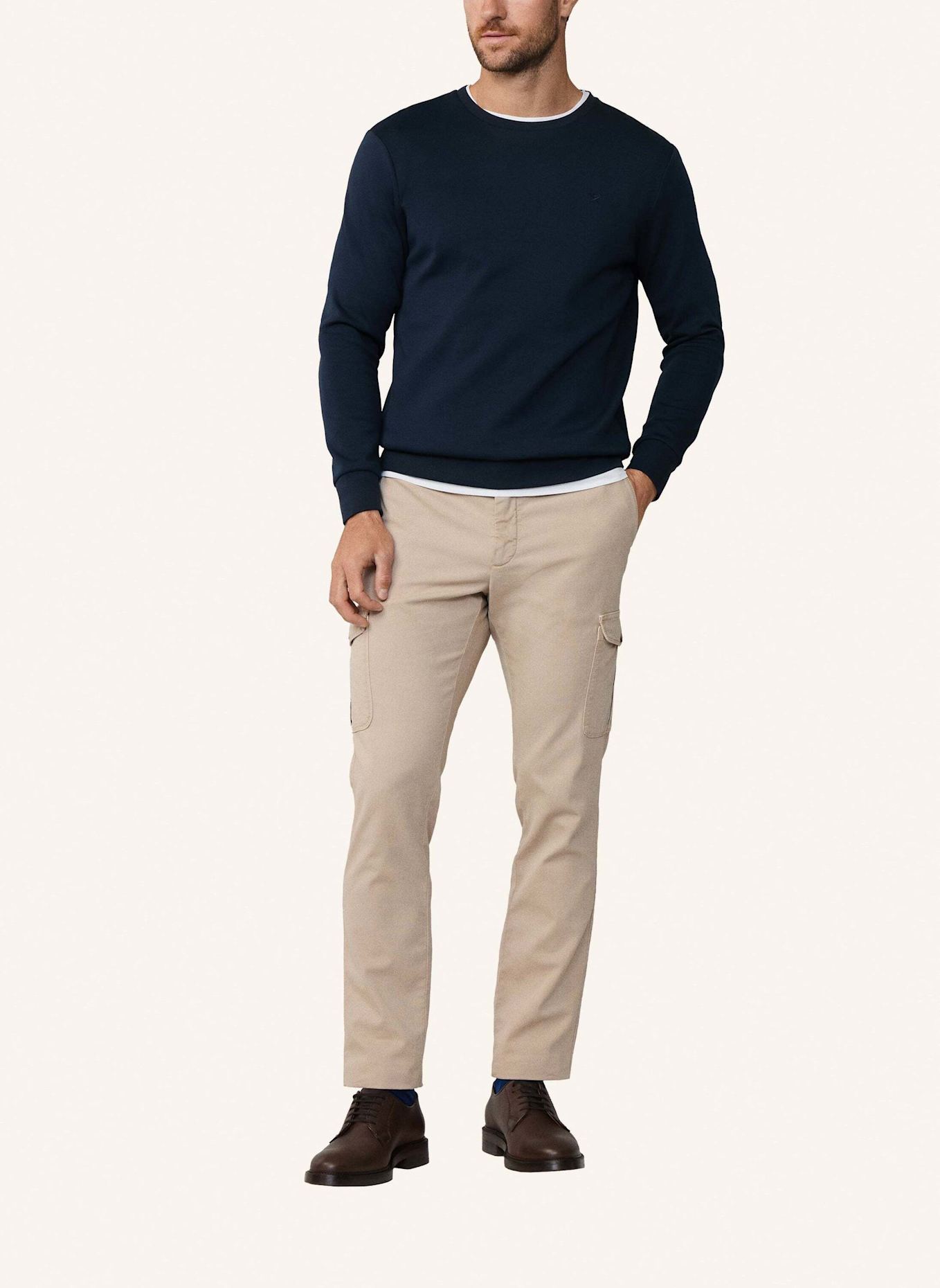 HACKETT LONDON Pullover DOUBLE KNIT CREW: DUNKELBLAU