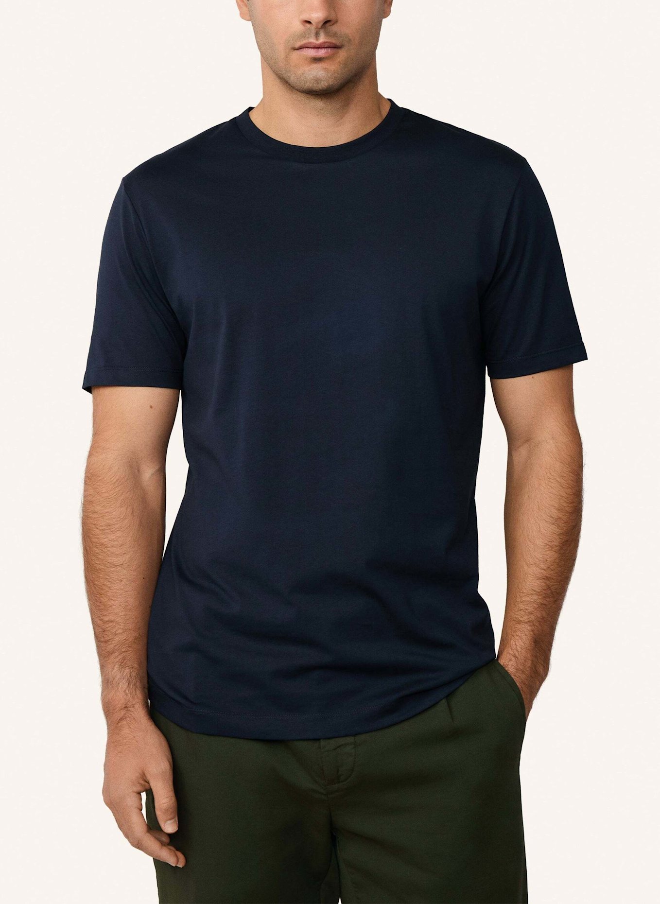 HACKETT LONDON T-Shirt PIMA COTTON TEE: DUNKELBLAU