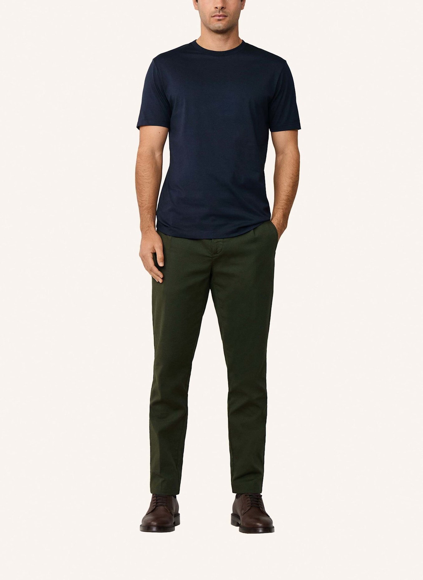 HACKETT LONDON T-Shirt PIMA COTTON TEE: DUNKELBLAU