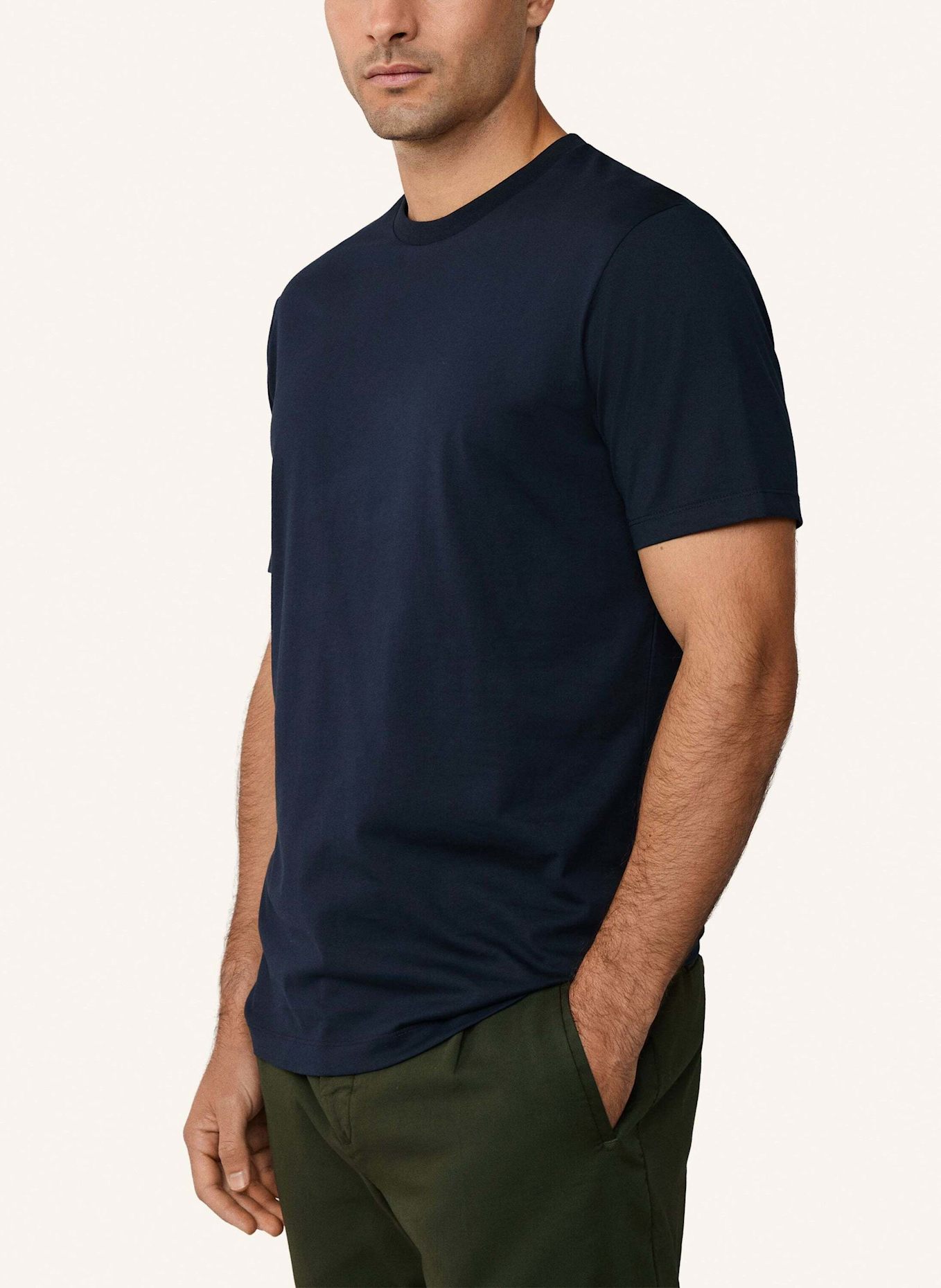 HACKETT LONDON T-Shirt PIMA COTTON TEE: DUNKELBLAU