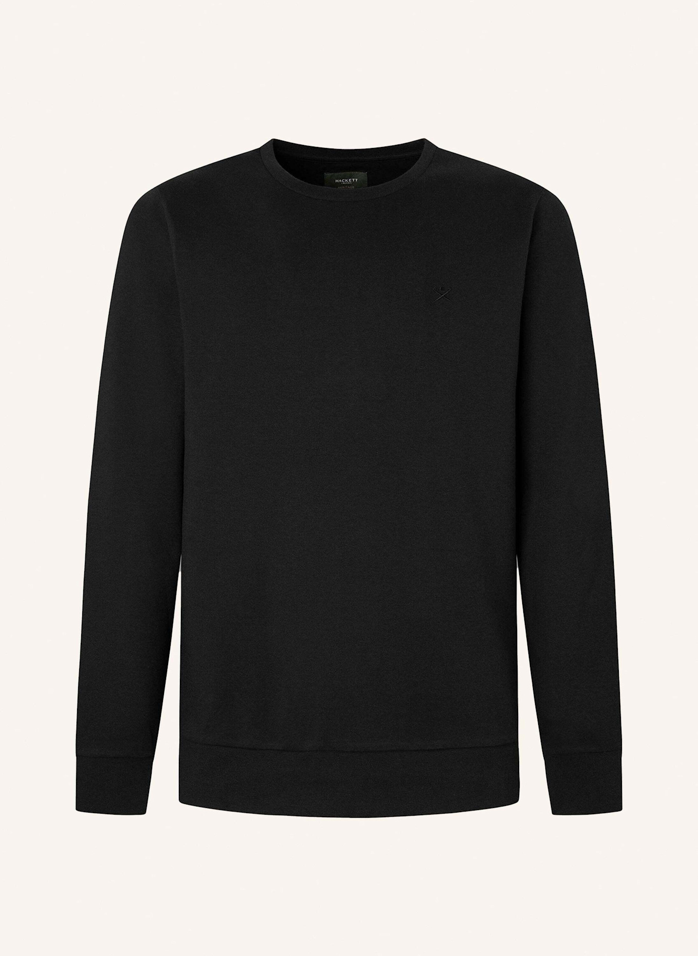 HACKETT LONDON Pullover DOUBLE KNIT CREW: SCHWARZ