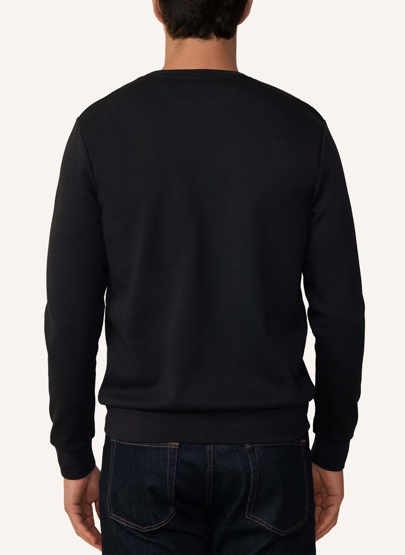 HACKETT LONDON Pullover DOUBLE KNIT CREW: SCHWARZ