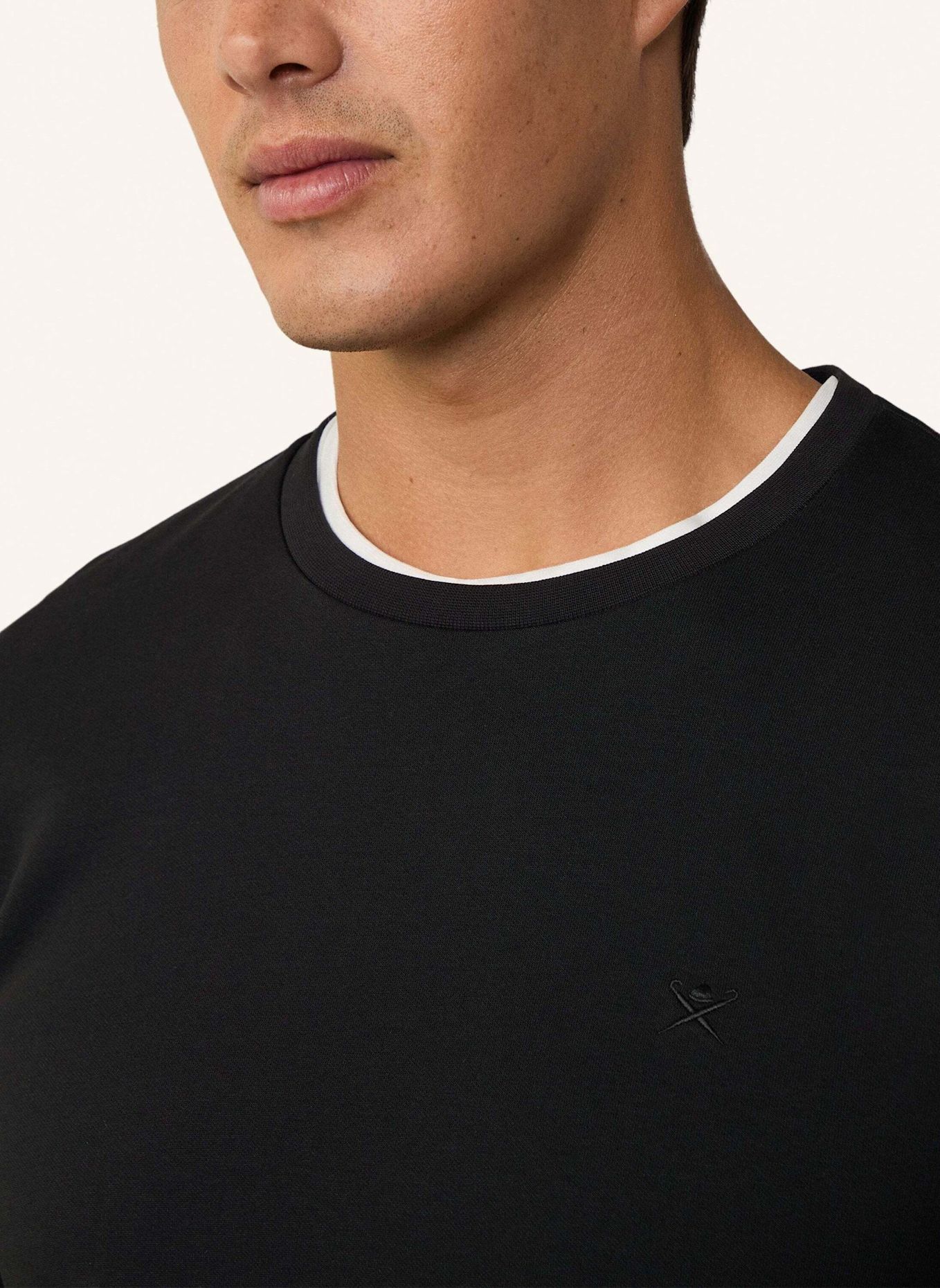 HACKETT LONDON Pullover DOUBLE KNIT CREW: SCHWARZ