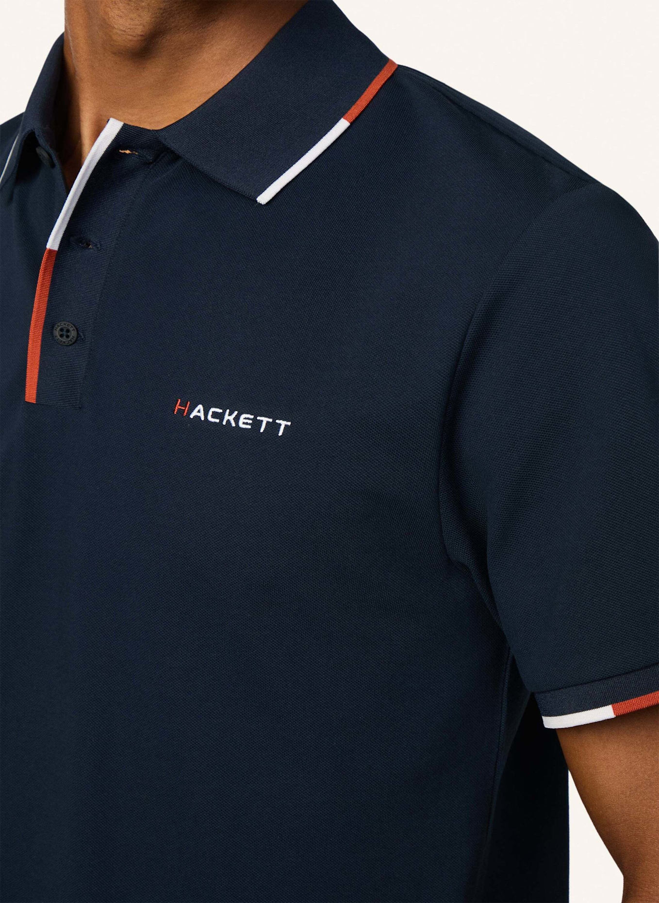 HACKETT LONDON Poloshirt HS TIPPED CLR PLACKET: DUNKELBLAU