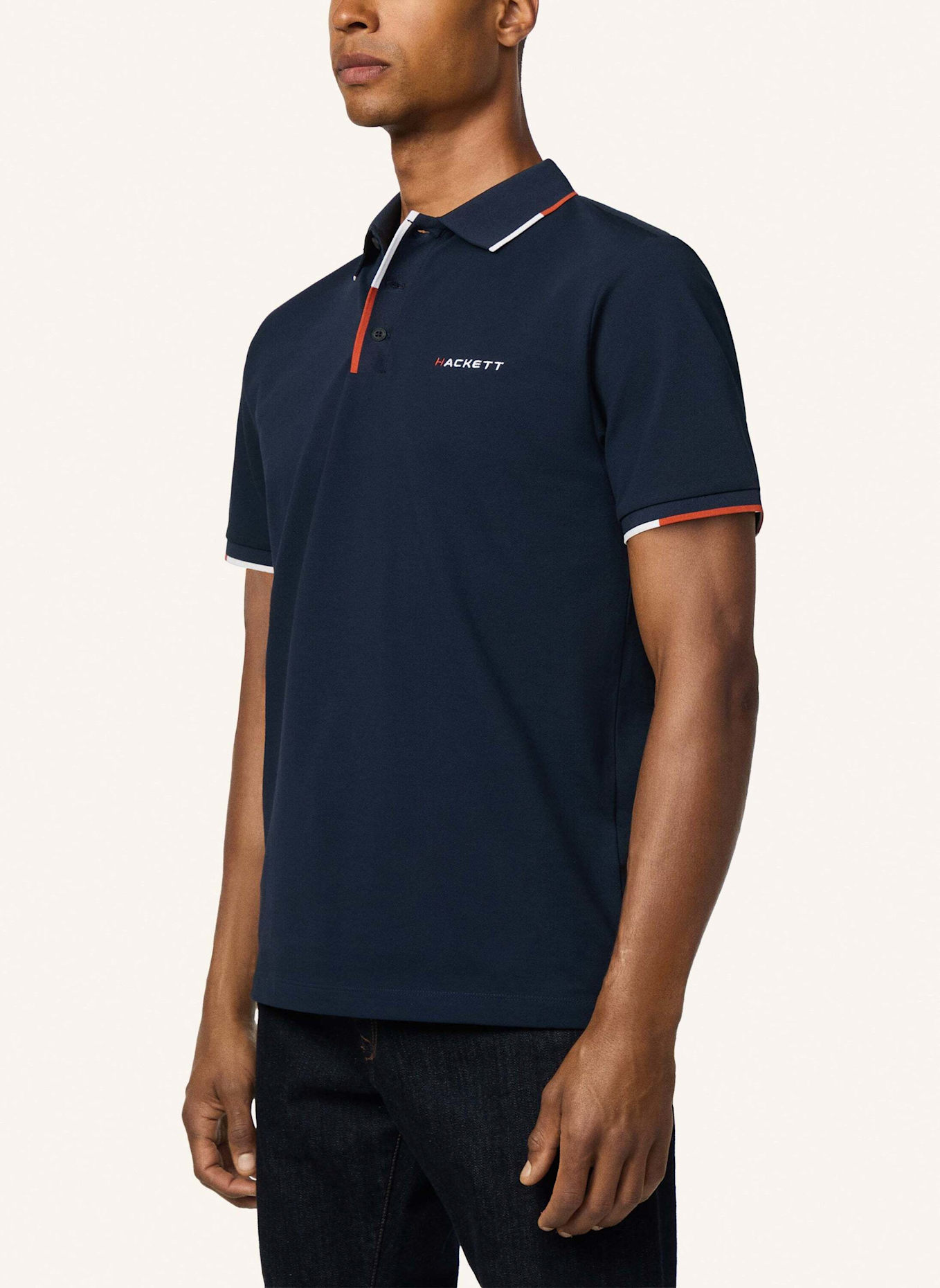 HACKETT LONDON Poloshirt HS TIPPED CLR PLACKET: DUNKELBLAU