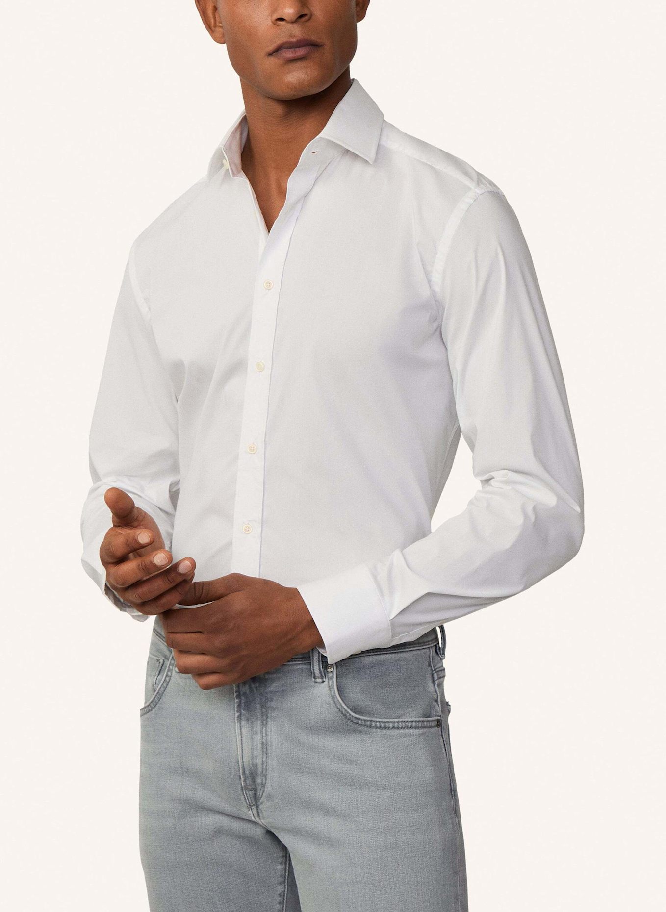 HACKETT LONDON Freizeithemd STRETCH POP BC: WEISS