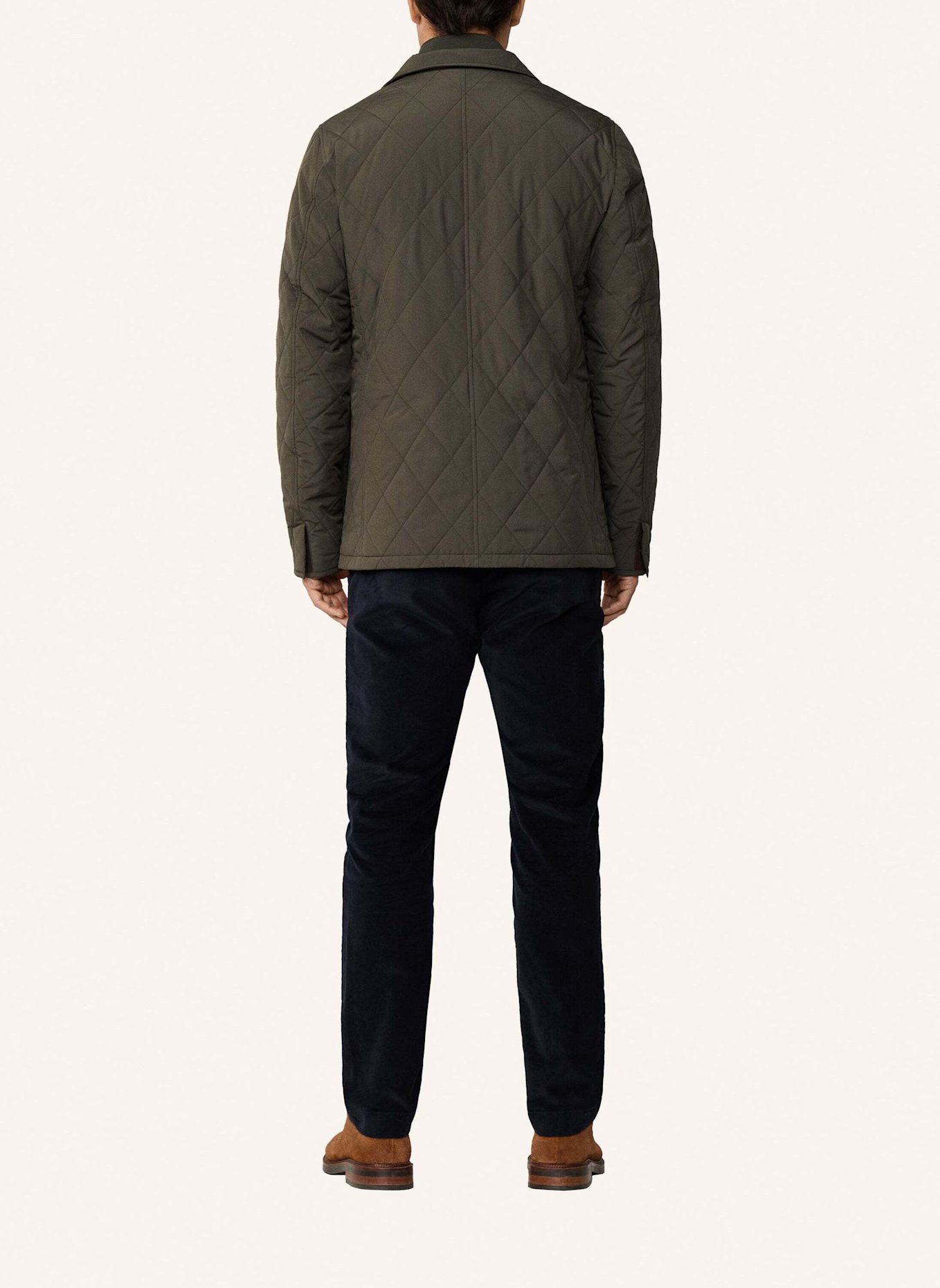 HACKETT LONDON Quilted jacket with facing in khaki