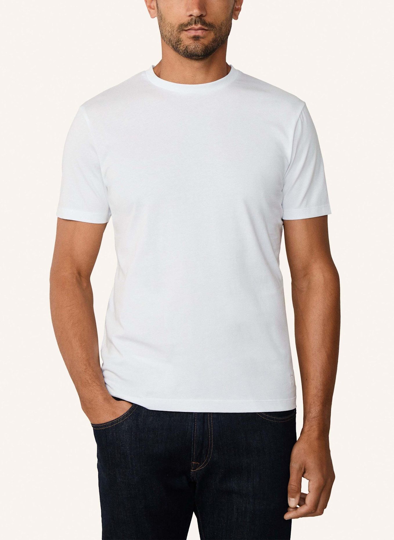 HACKETT LONDON T-Shirt PIMA COTTON TEE: WEISS