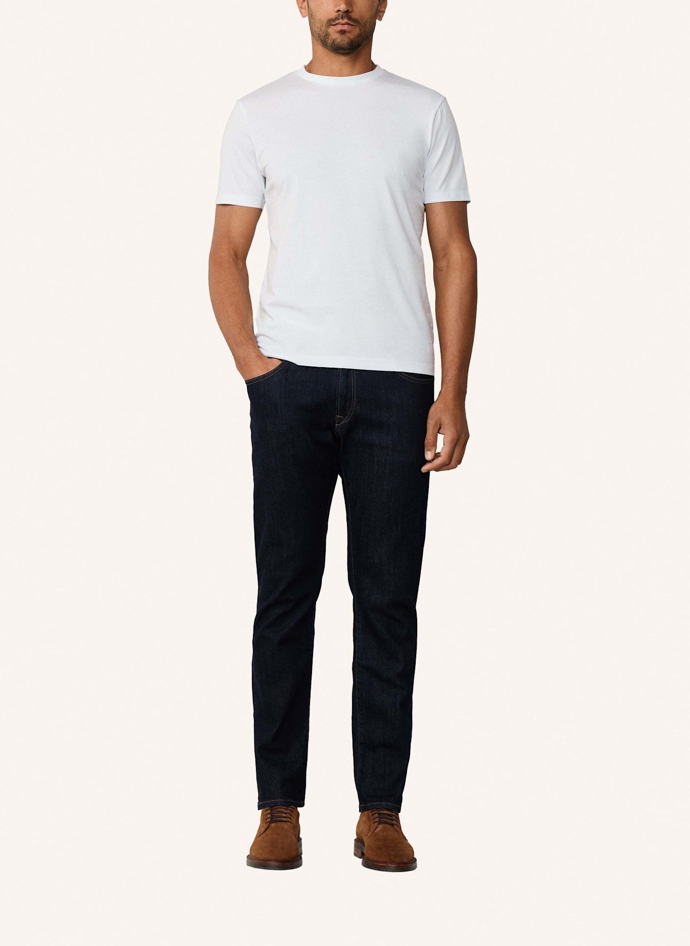 HACKETT LONDON T-Shirt PIMA COTTON TEE: WEISS