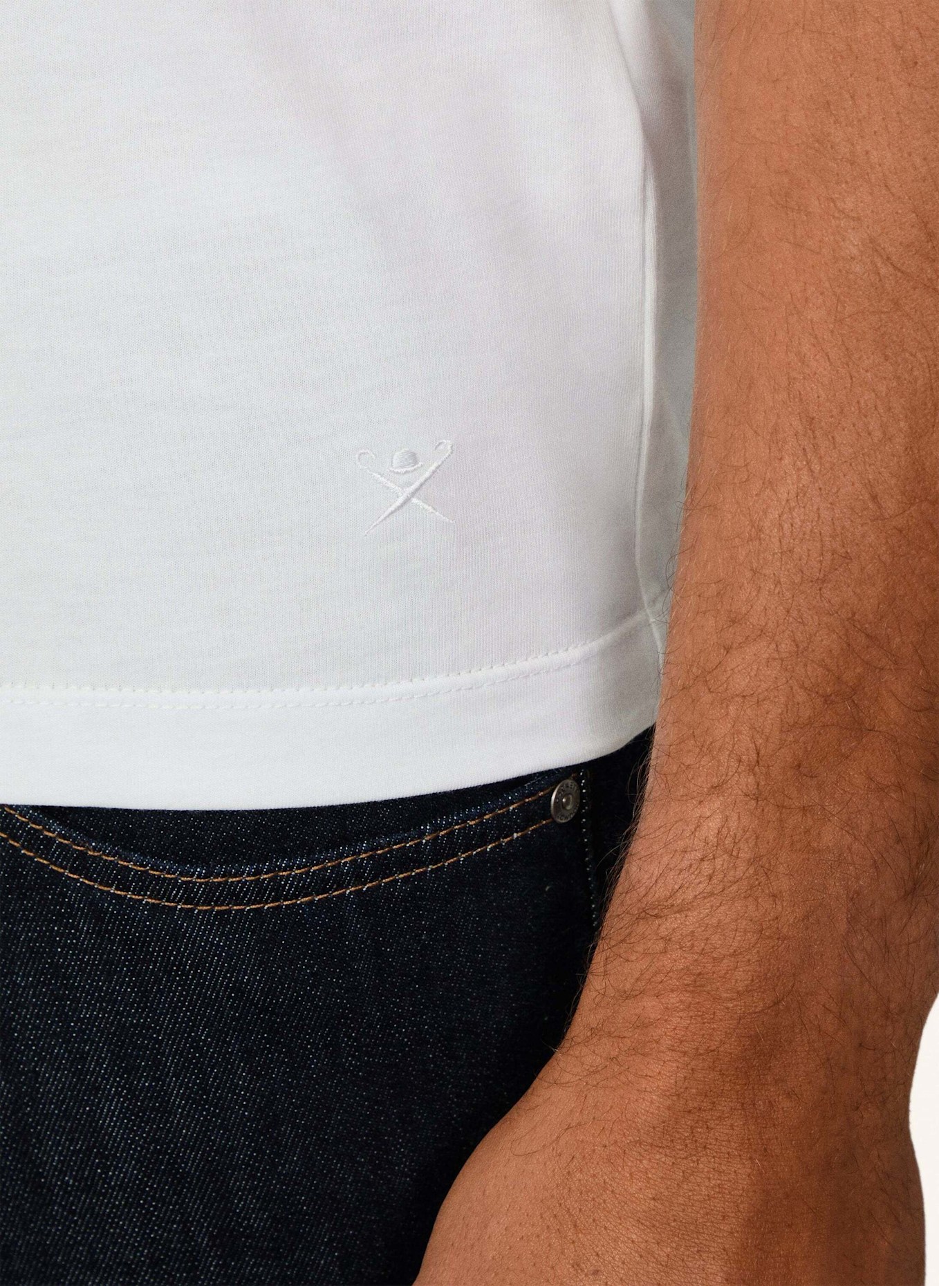 HACKETT LONDON T-Shirt PIMA COTTON TEE: WEISS