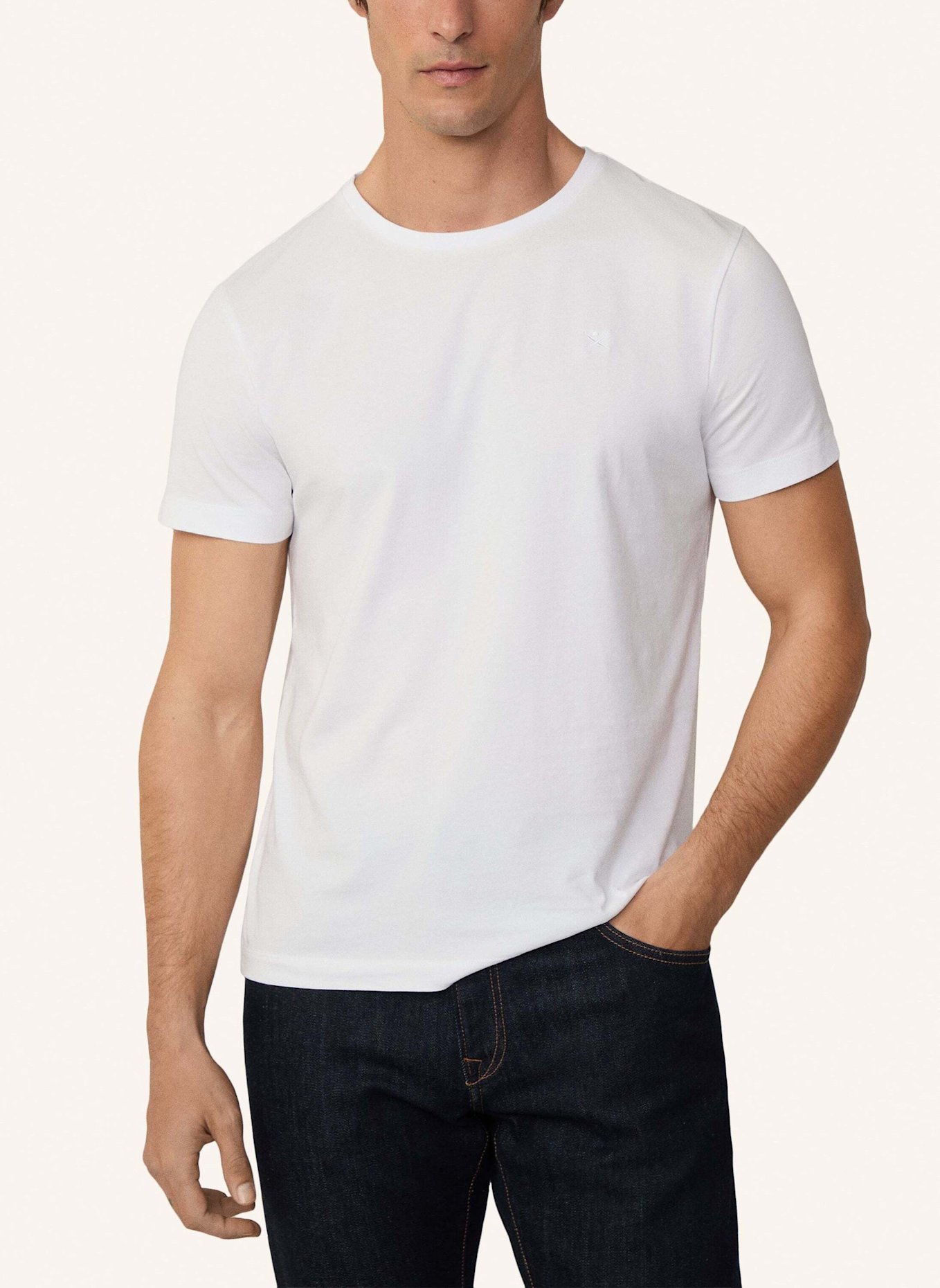 HACKETT LONDON T-Shirt PIMA COTTON TEE: WEISS