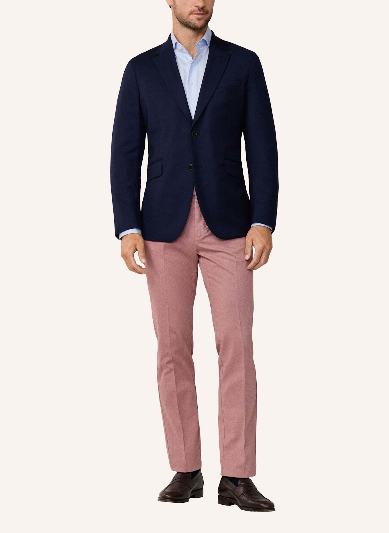 HACKETT LONDON Sakko 130S HOPSACK BLAZER: DUNKELBLAU