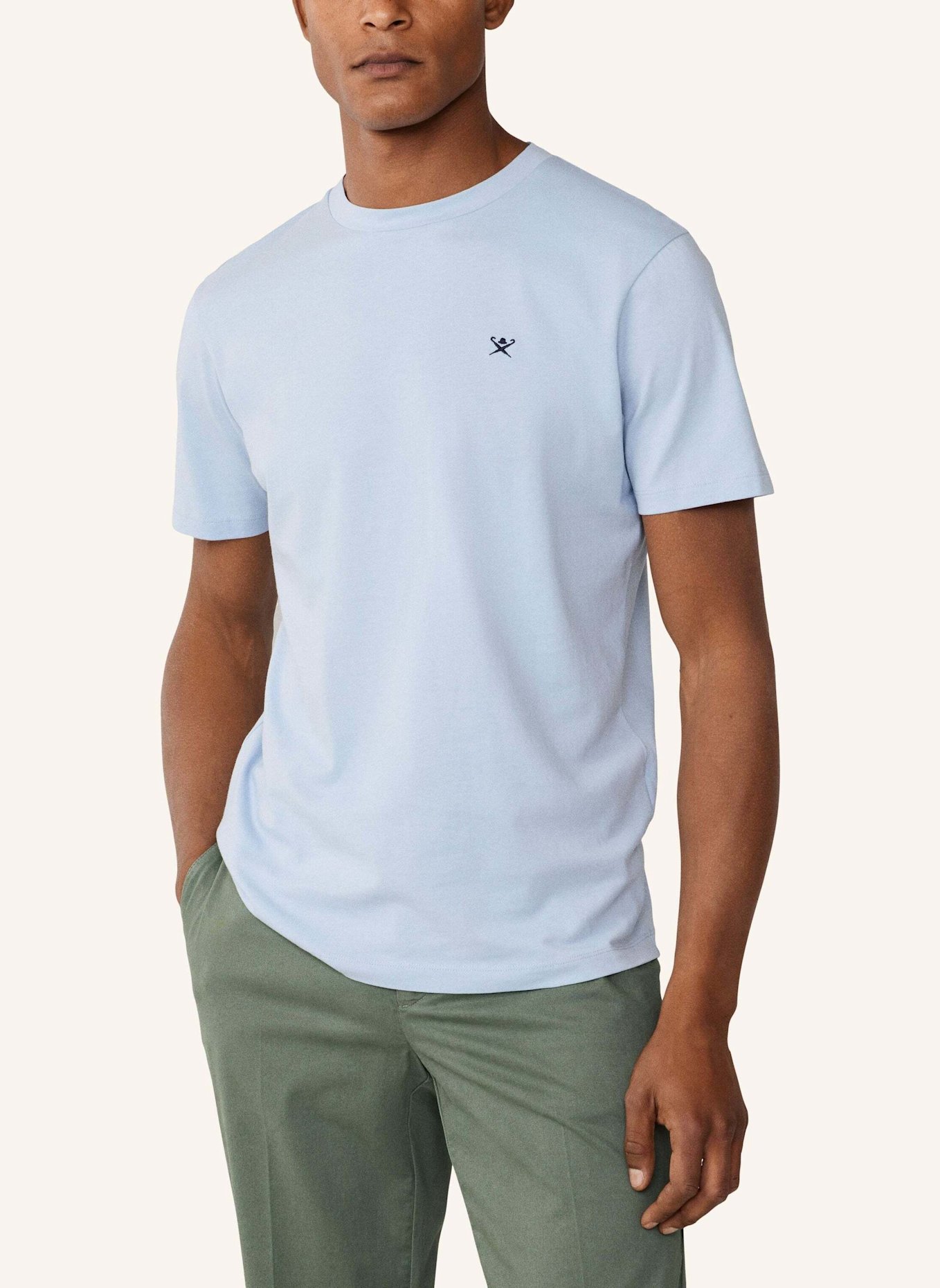 HACKETT LONDON T-Shirt SS LOGO TEE: BLAU