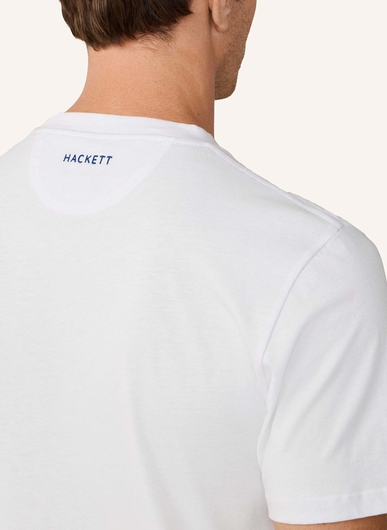 HACKETT LONDON T-Shirt SS LOGO TEE: WEISS