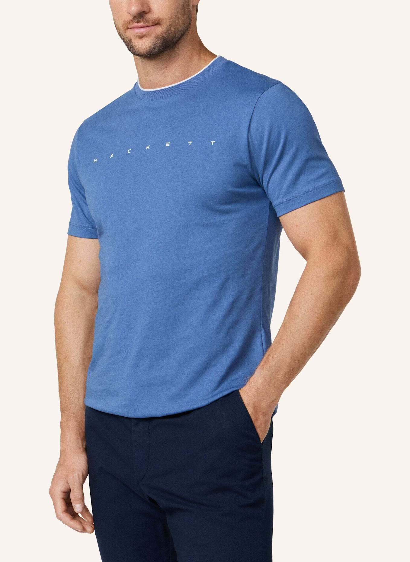 HACKETT LONDON T-Shirt HS ESSENTIAL TEE: BLAU