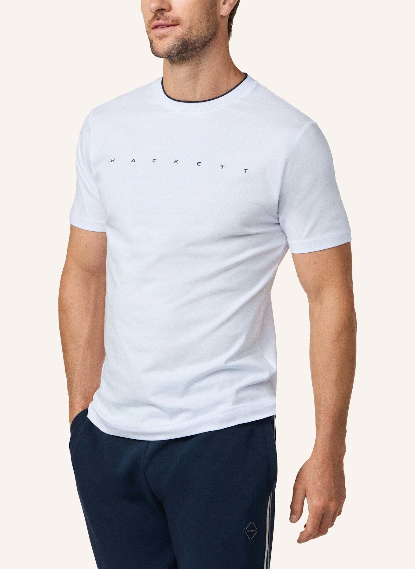 HACKETT LONDON T-Shirt HS ESSENTIAL TEE: WEISS