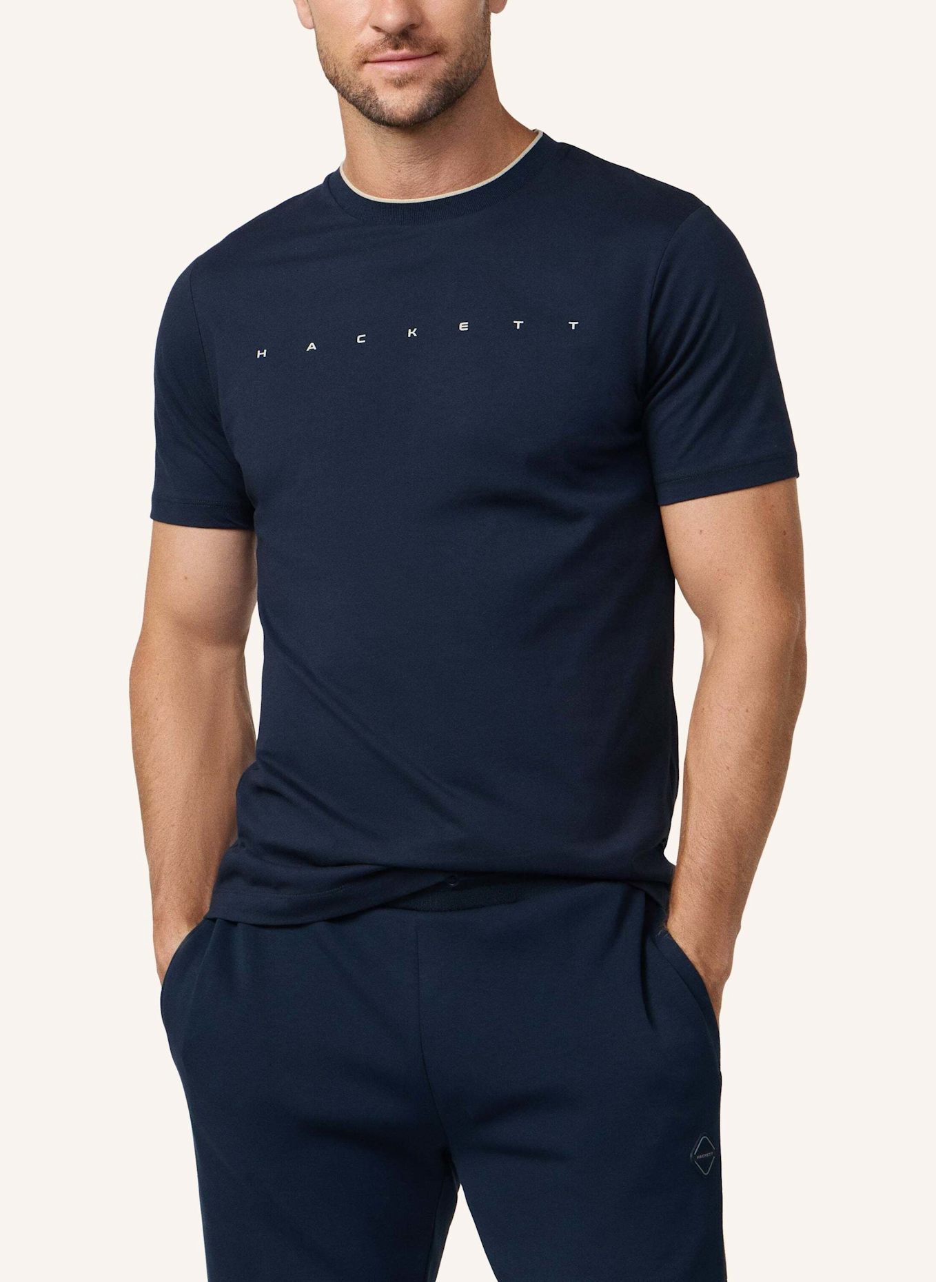 HACKETT LONDON T-Shirt HS ESSENTIAL TEE: DUNKELBLAU