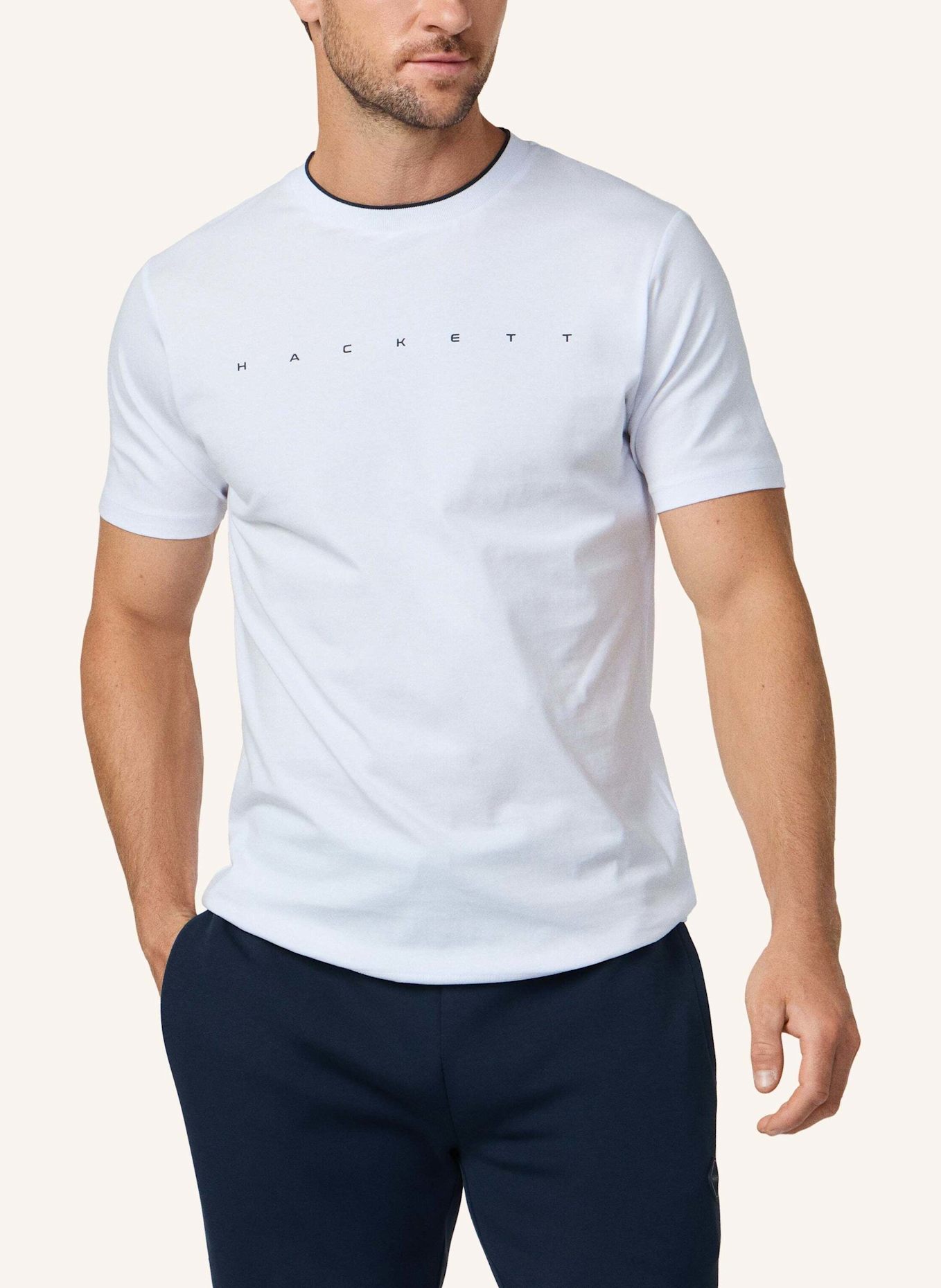 HACKETT LONDON T-Shirt HS ESSENTIAL TEE: WEISS