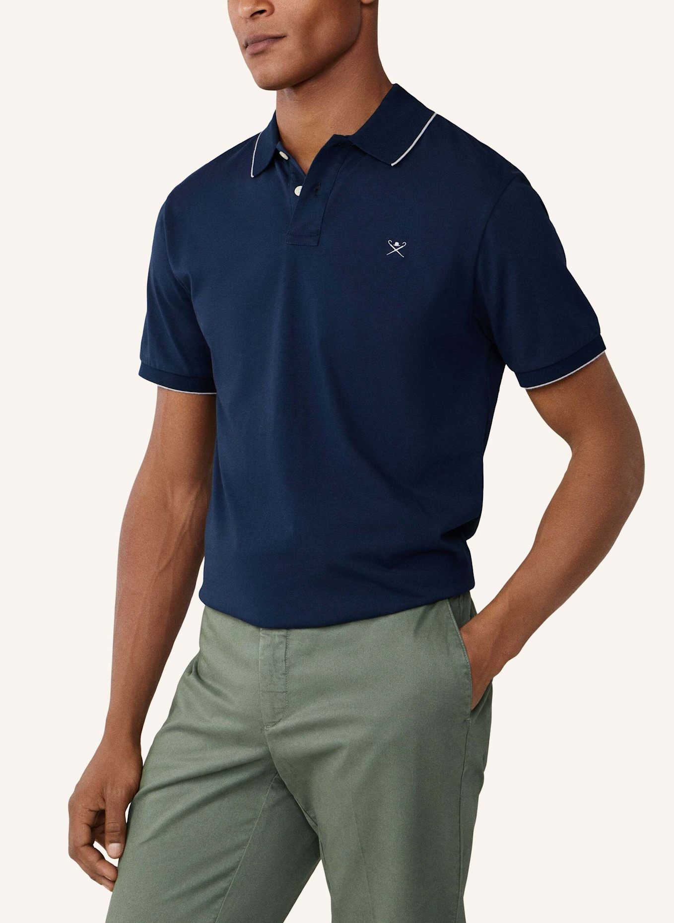 HACKETT LONDON Poloshirt TIPPED JERSEY POLO: BLAU
