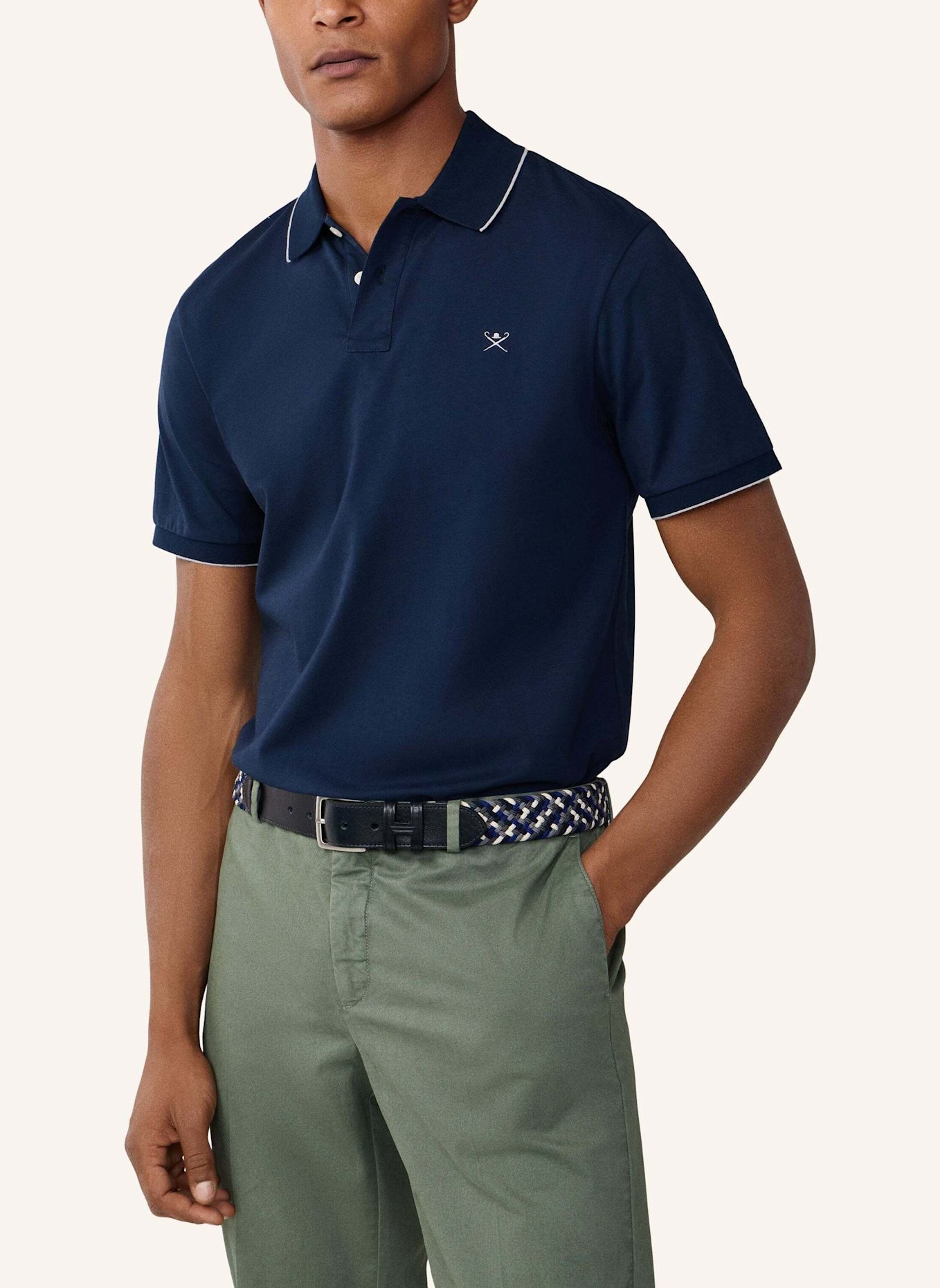 HACKETT LONDON Poloshirt TIPPED JERSEY POLO: BLAU