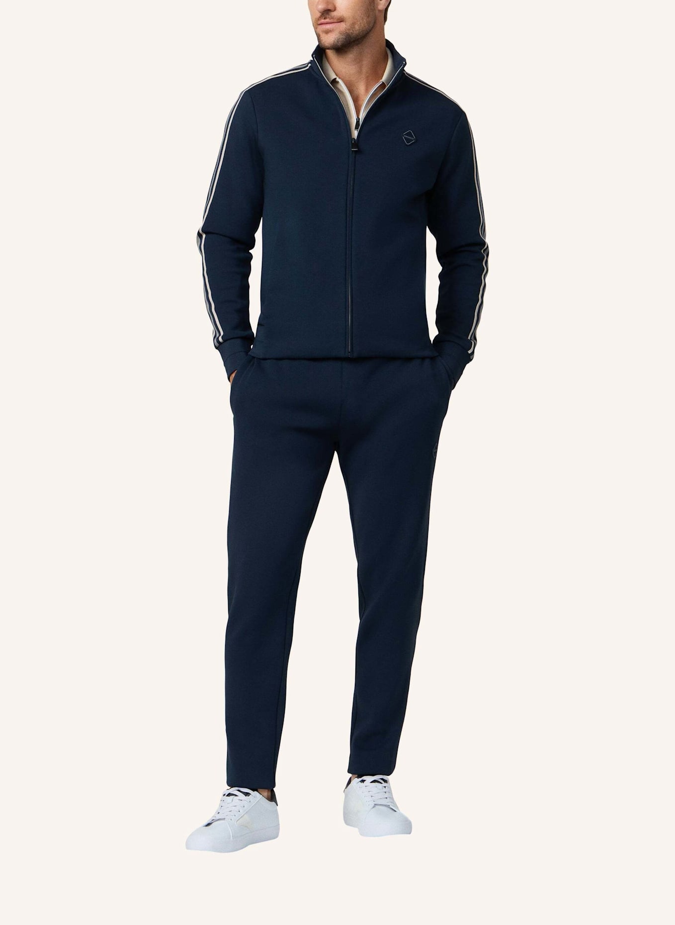 HACKETT LONDON Hoodiejacke HS TAPE TRACK FZ: DUNKELBLAU