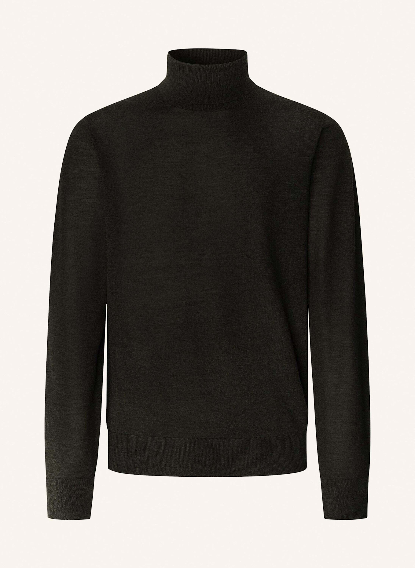 HACKETT LONDON Pullover MERINO SILK ROLL NECK: DUNKELBRAUN