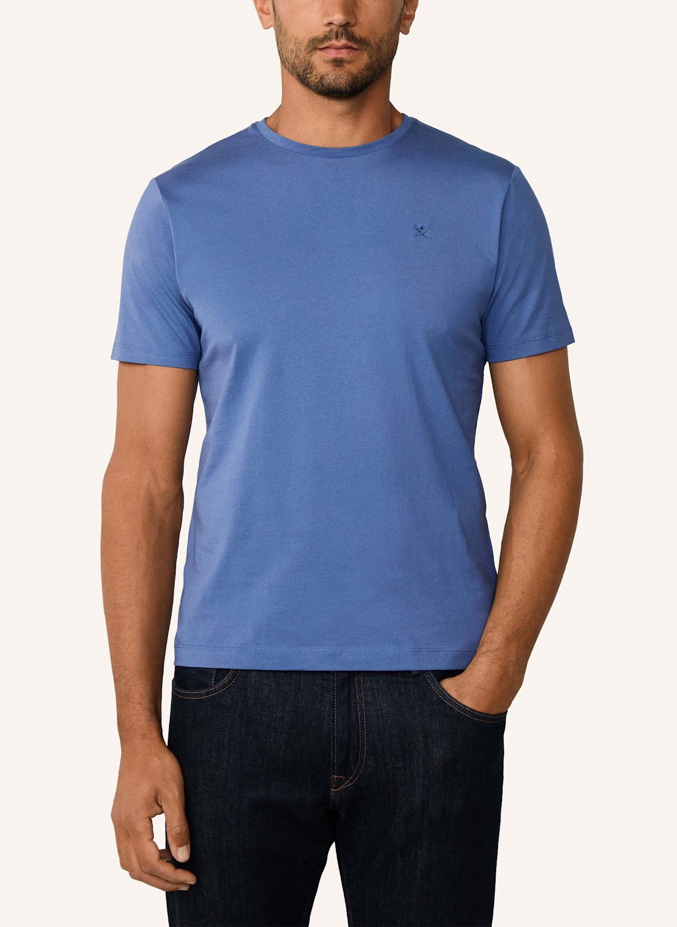 HACKETT LONDON T-Shirt PIMA COTTON TEE: BLAU