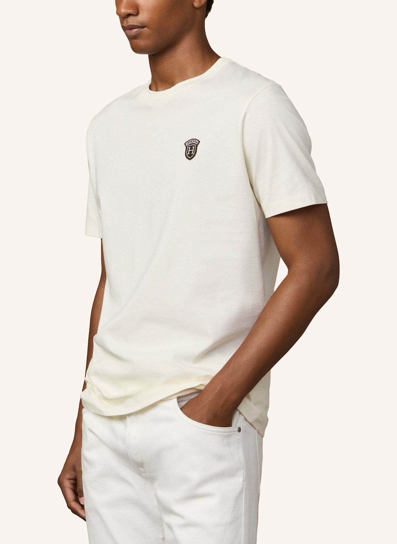HACKETT LONDON T-Shirt HERITAGE BADGE TEE: CREME