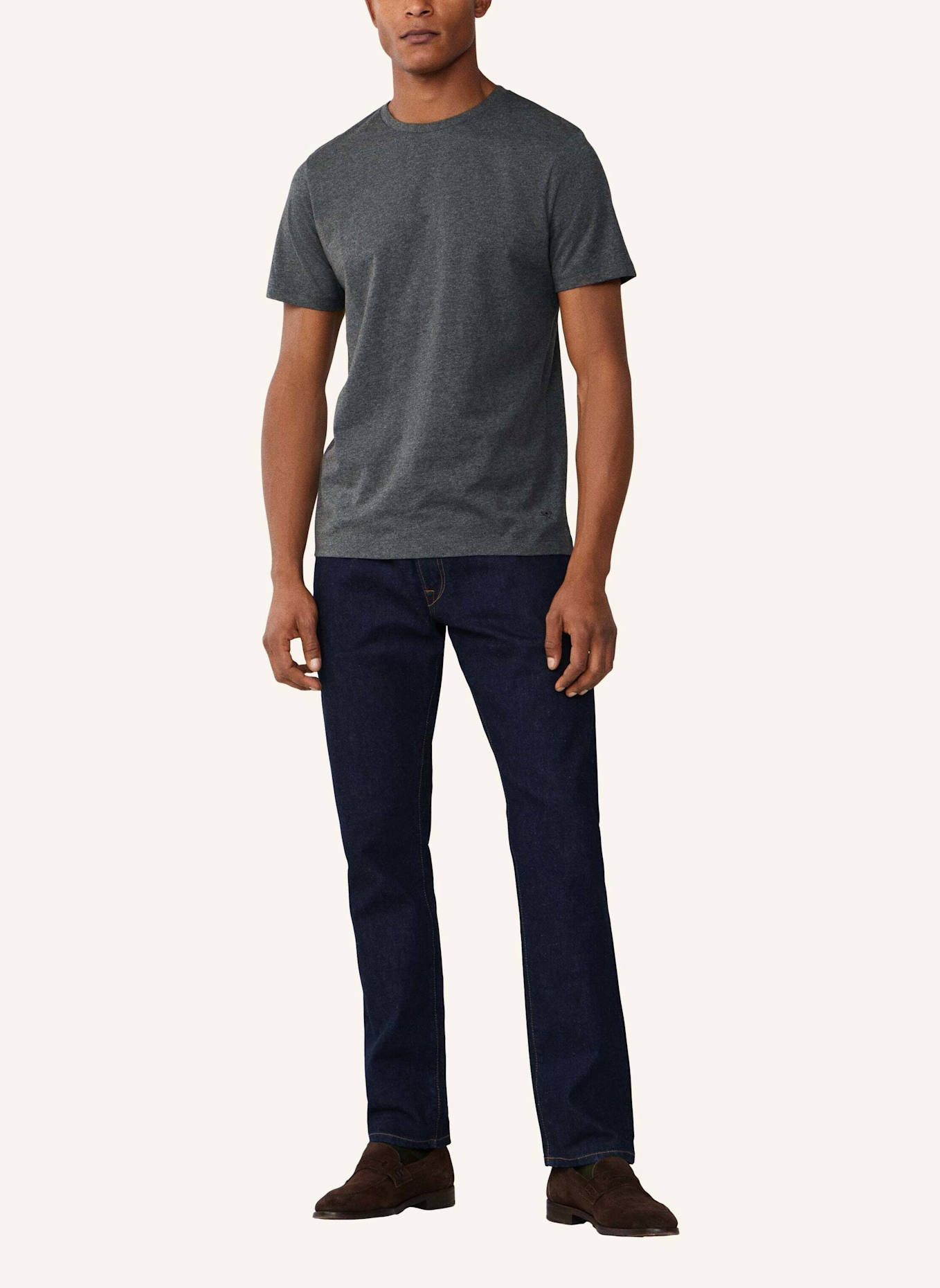 HACKETT LONDON T-Shirt PIMA COTTON TEE: DUNKELGRAU