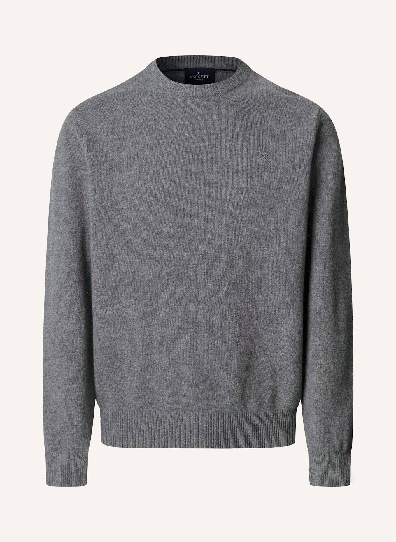 HACKETT LONDON Pullover LAMBSWOOL CREW: GRAU