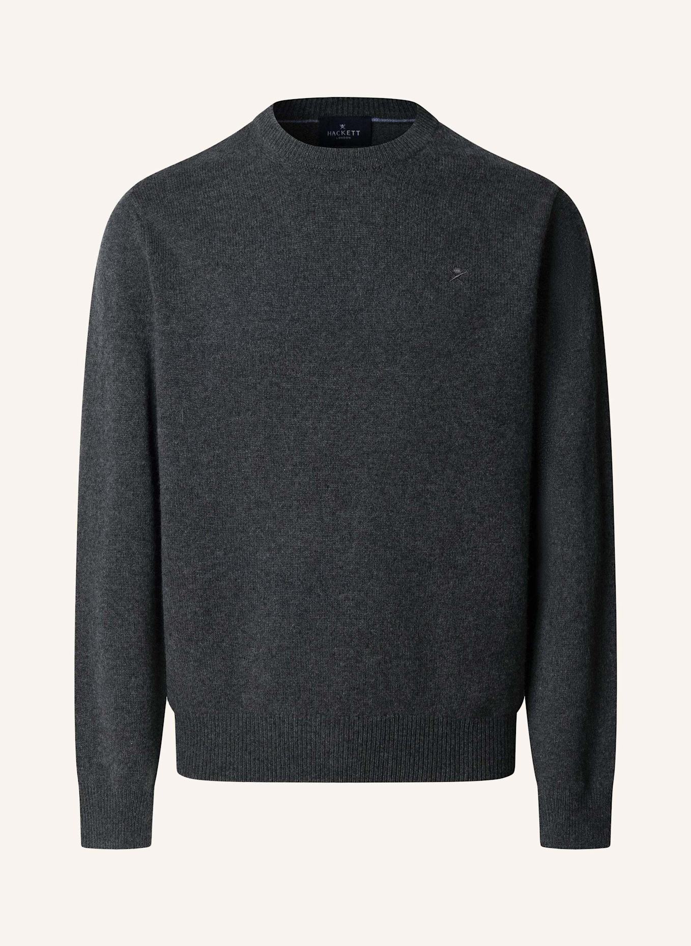 HACKETT LONDON Pullover LAMBSWOOL CREW: DUNKELGRAU