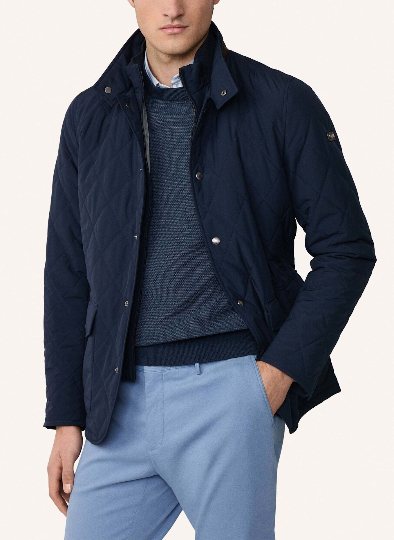 HACKETT LONDON Steppjacke mit Blende: BLAU