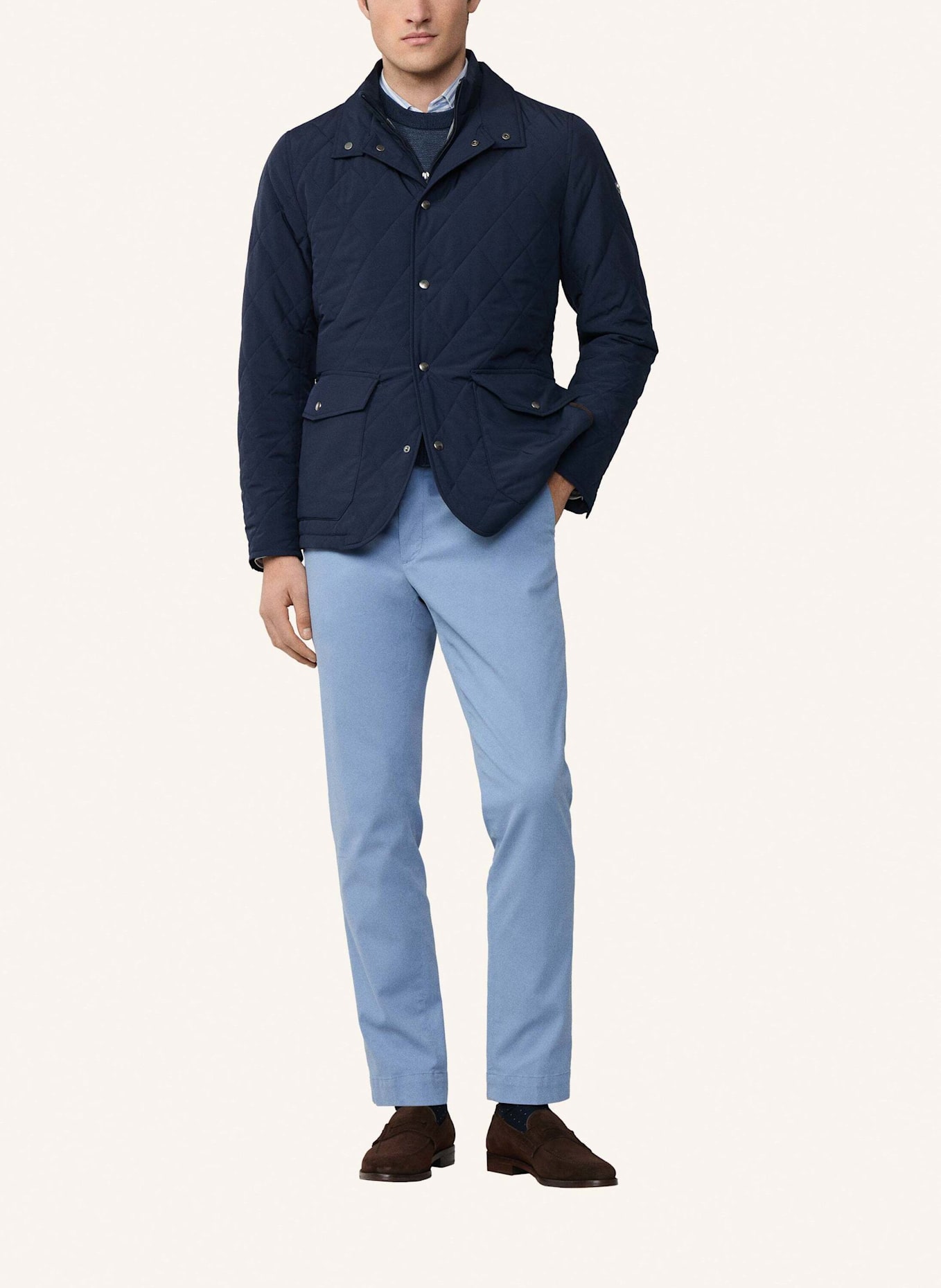 HACKETT LONDON Steppjacke mit Blende: BLAU