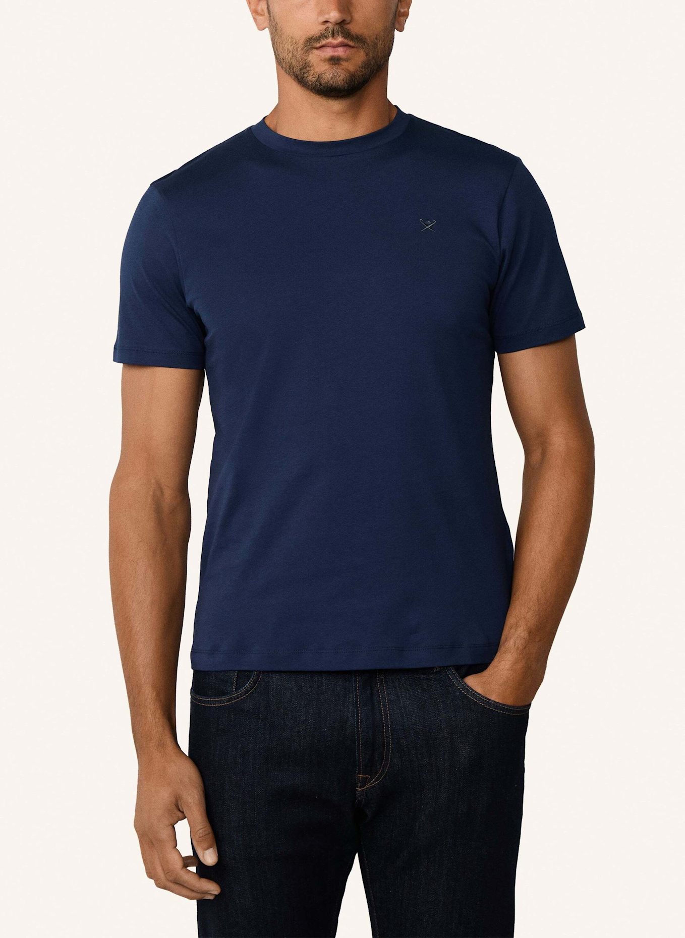 HACKETT LONDON T-Shirt SS LOGO TEE: BLAU