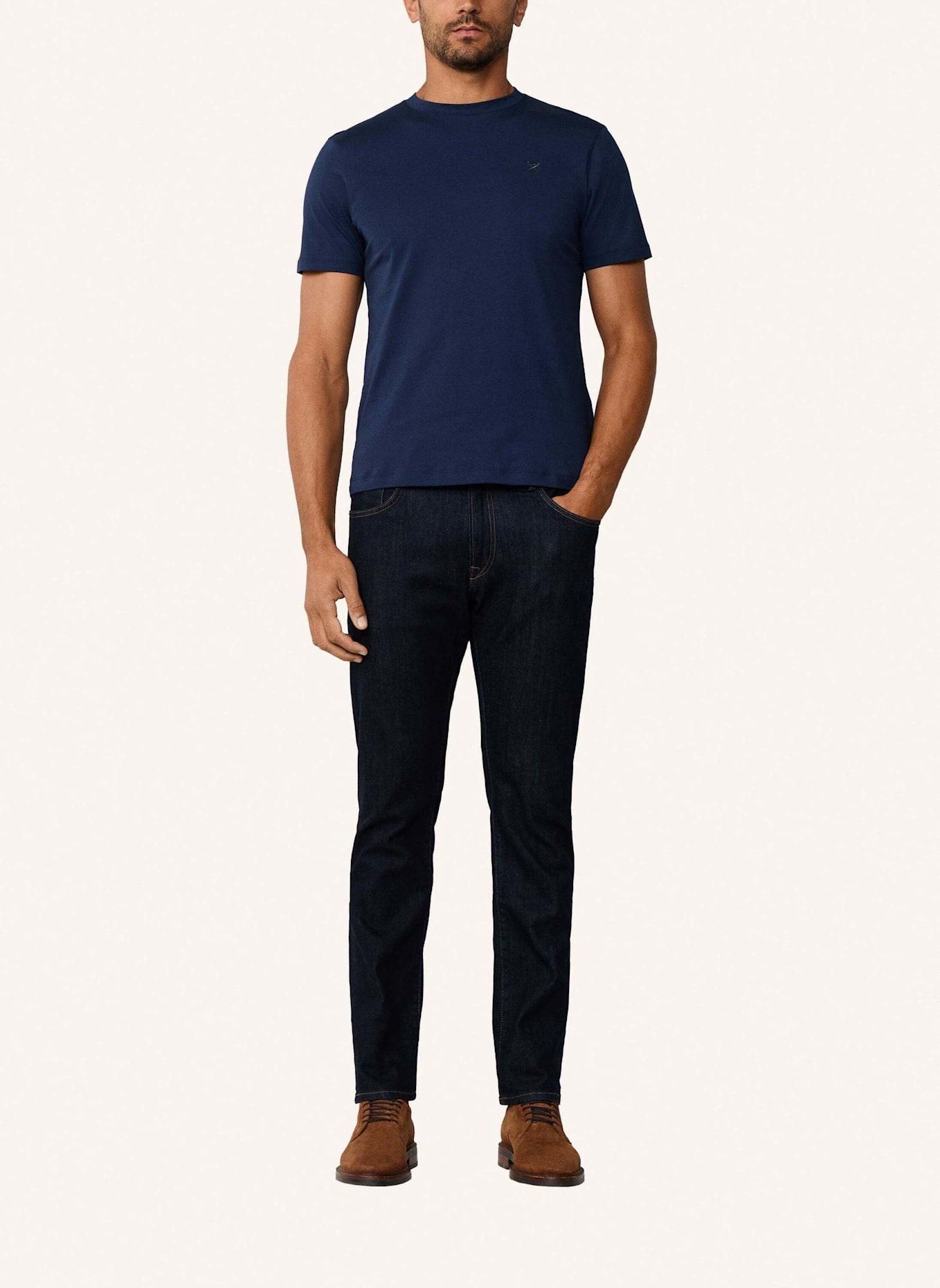 HACKETT LONDON T-Shirt SS LOGO TEE: BLAU