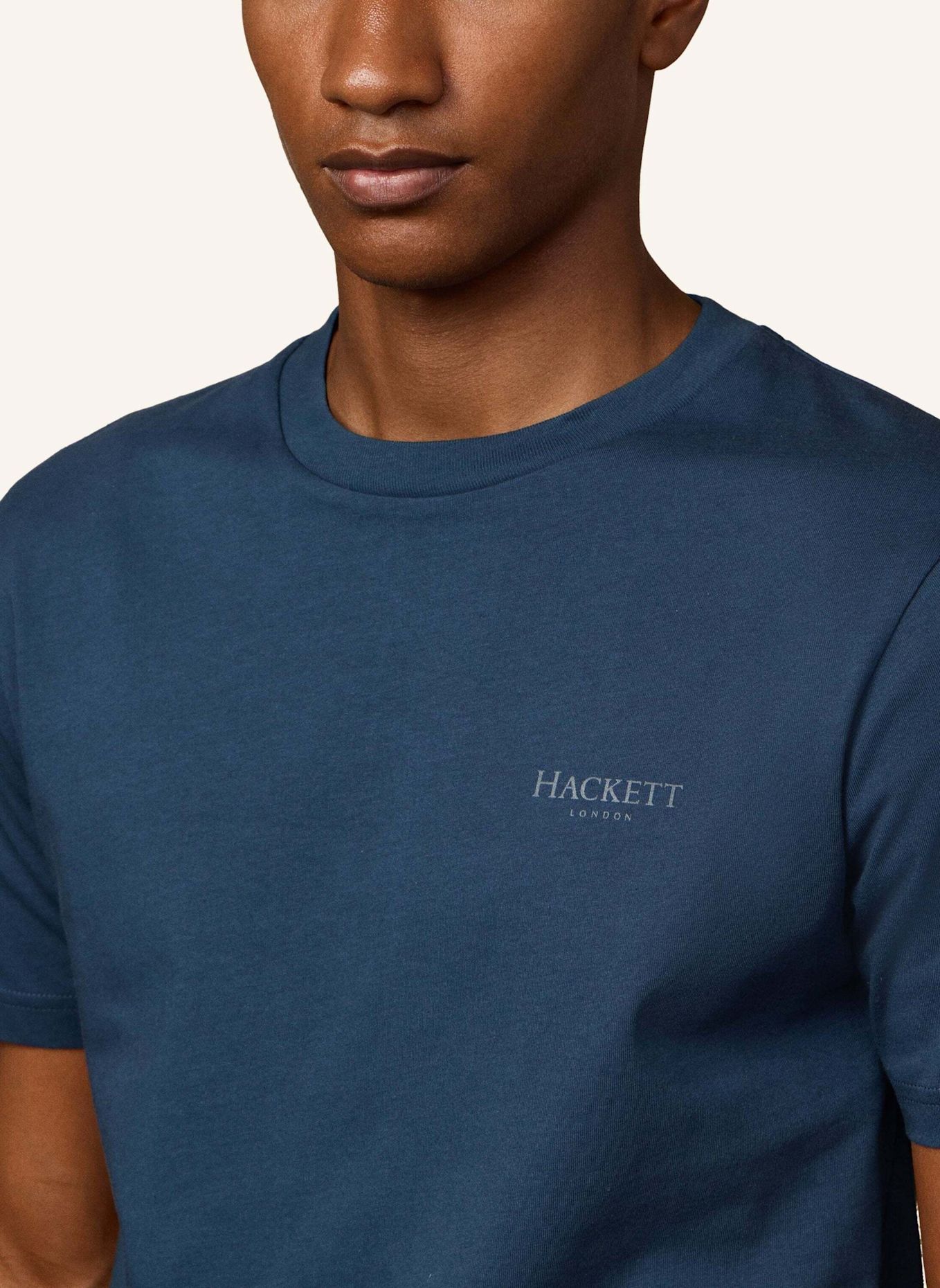 HACKETT LONDON T-Shirt HERITAGE ESS SMALL LGO: DUNKELBLAU