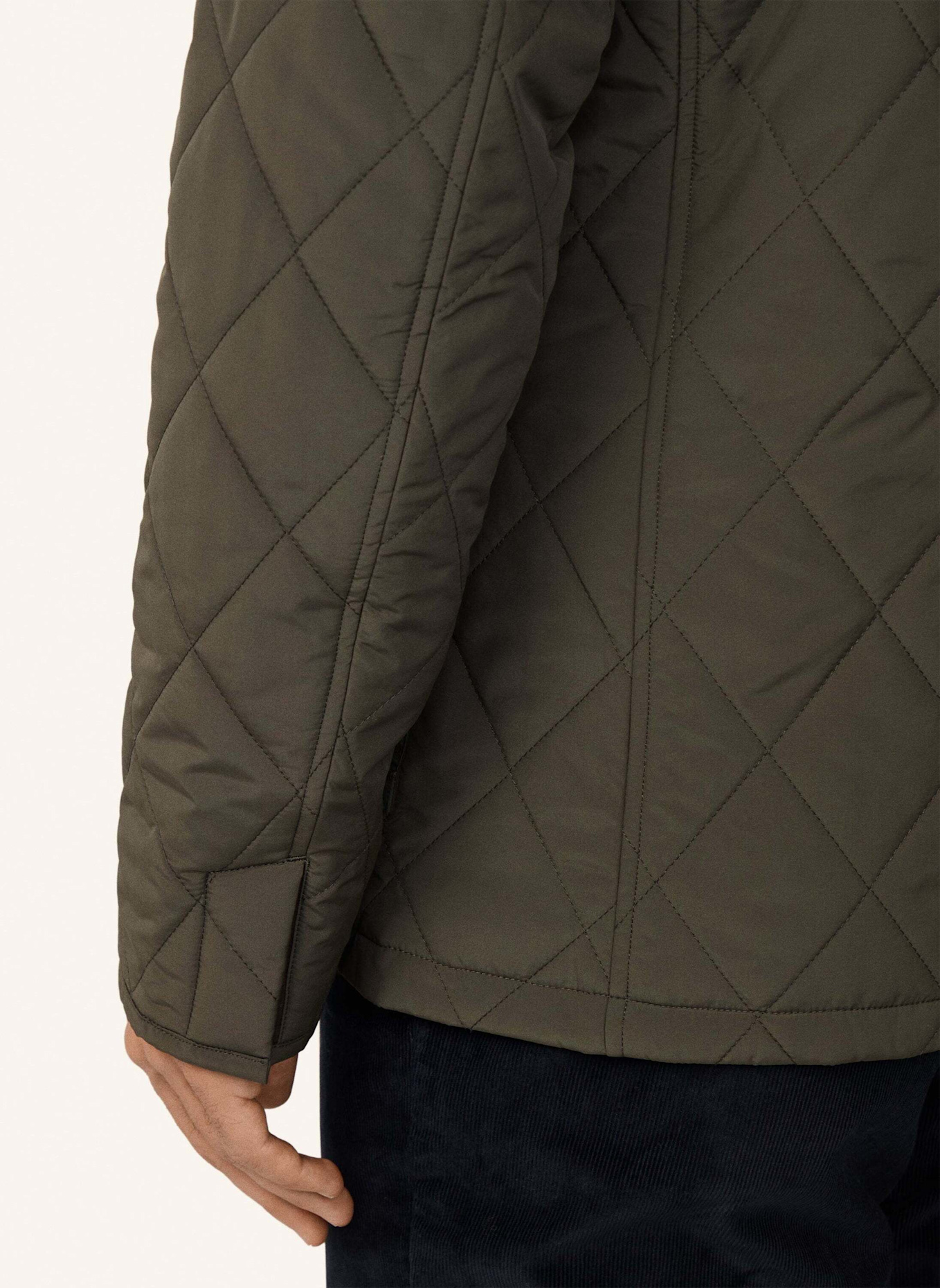 HACKETT LONDON Steppjacke mit Blende: DUNKELGRÜN