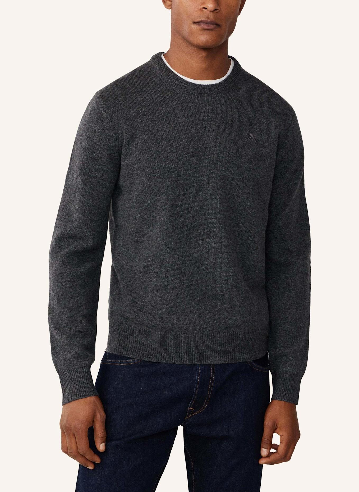 HACKETT LONDON Pullover LAMBSWOOL CREW: DUNKELGRAU