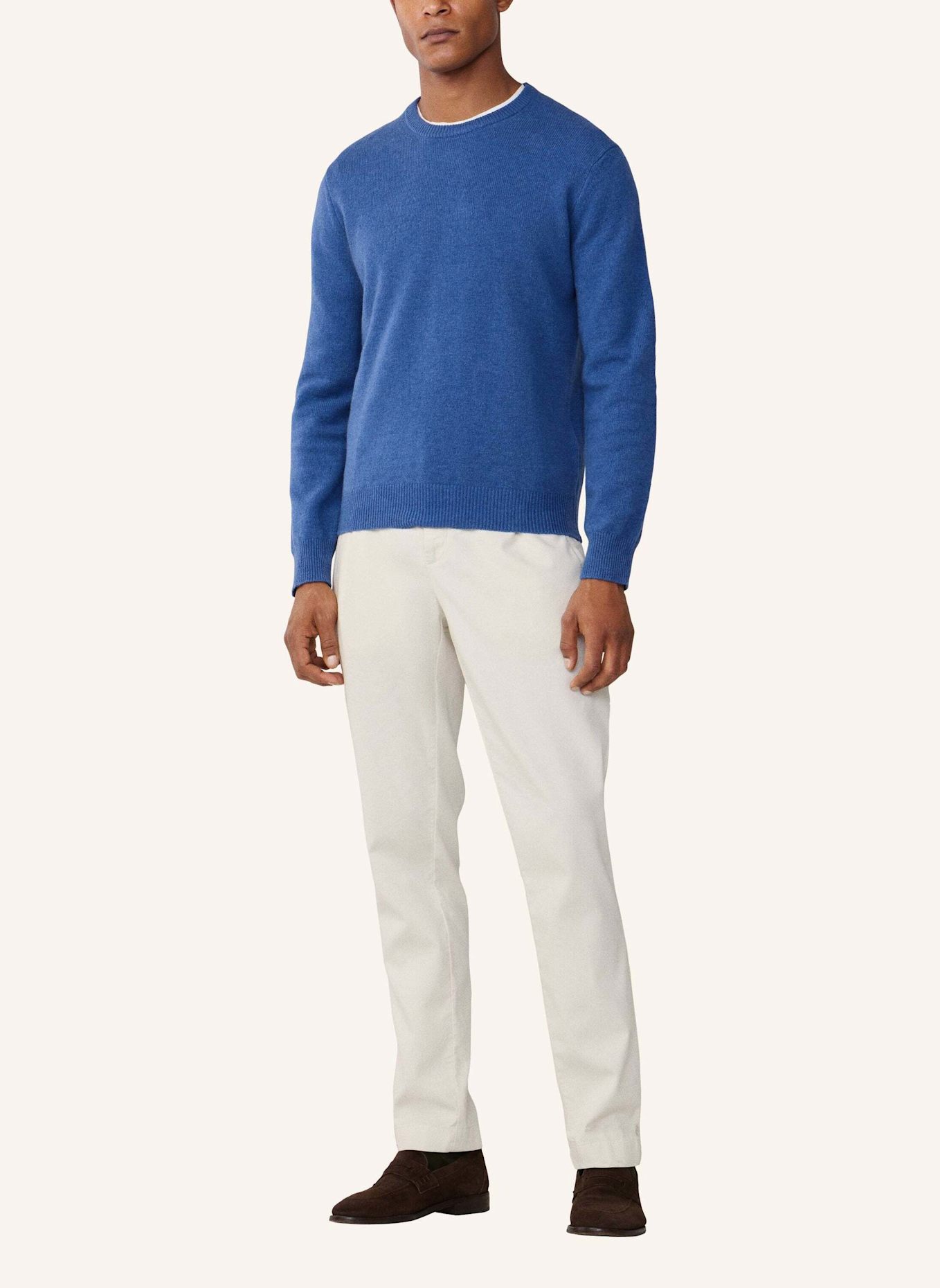 HACKETT LONDON Pullover LAMBSWOOL CREW: DUNKELBLAU