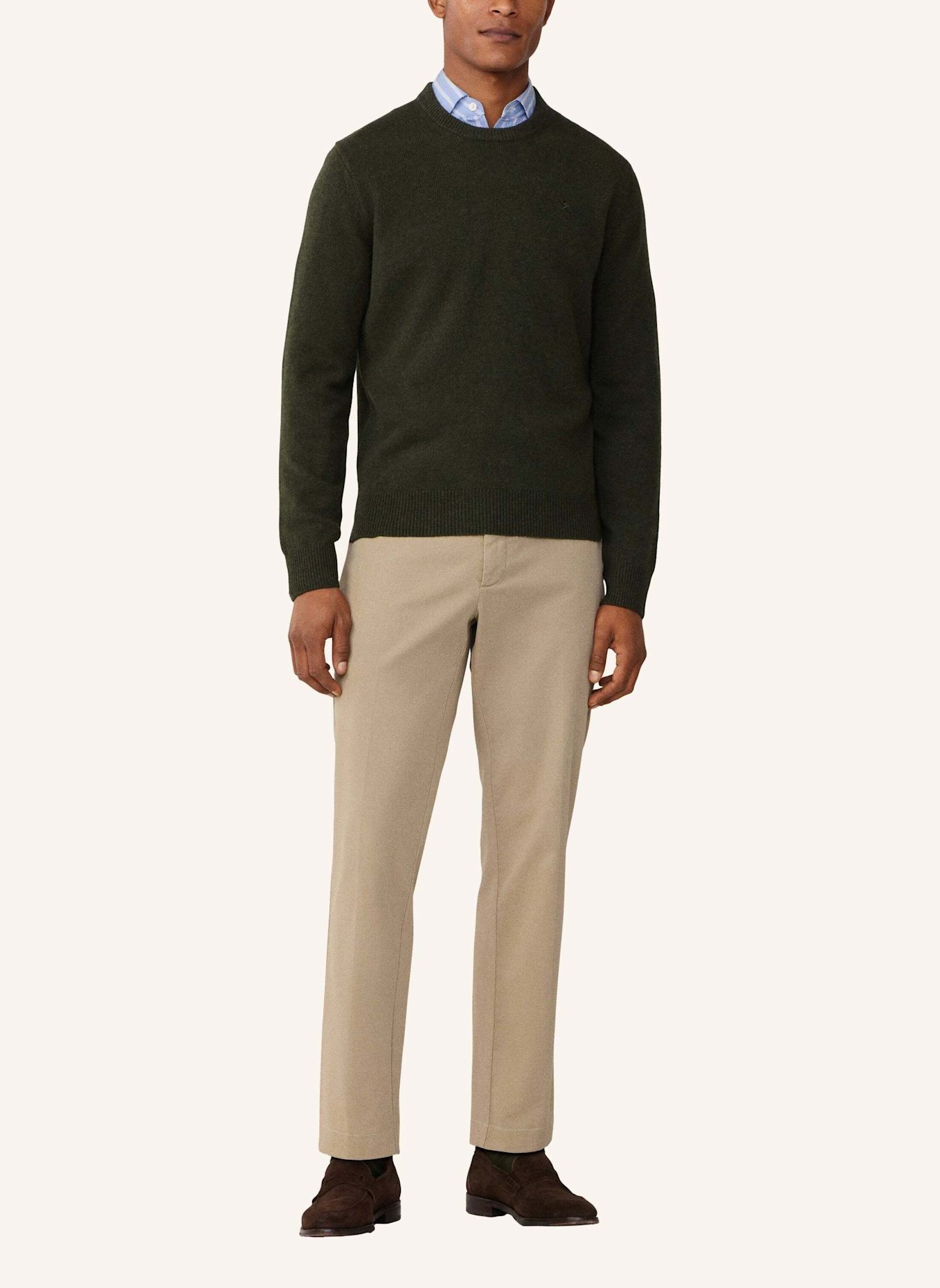 HACKETT LONDON Pullover LAMBSWOOL CREW: GRÜN