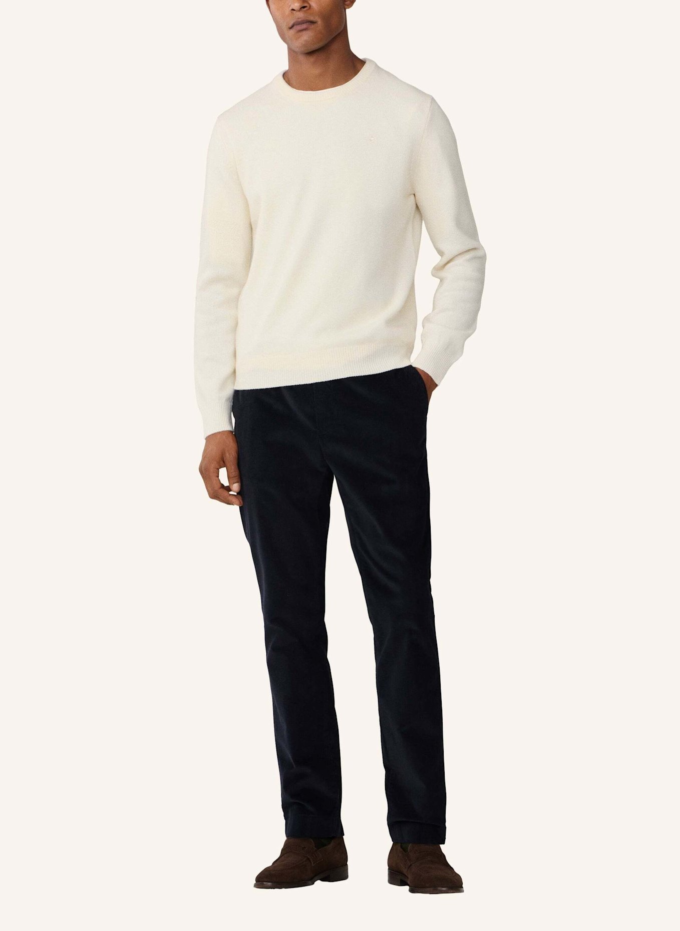 HACKETT LONDON Pullover LAMBSWOOL CREW: CREME