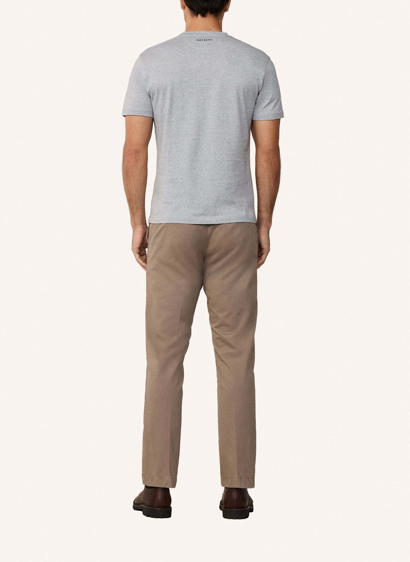 HACKETT LONDON T-Shirt SS LOGO TEE: HELLGRAU