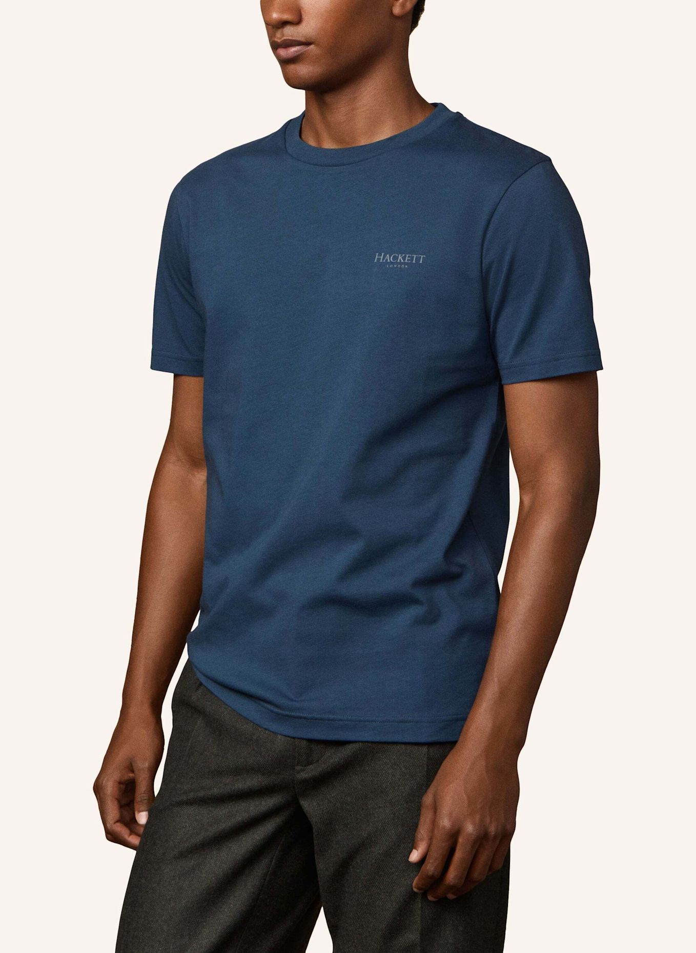 HACKETT LONDON T-Shirt HERITAGE ESS SMALL LGO: DUNKELBLAU