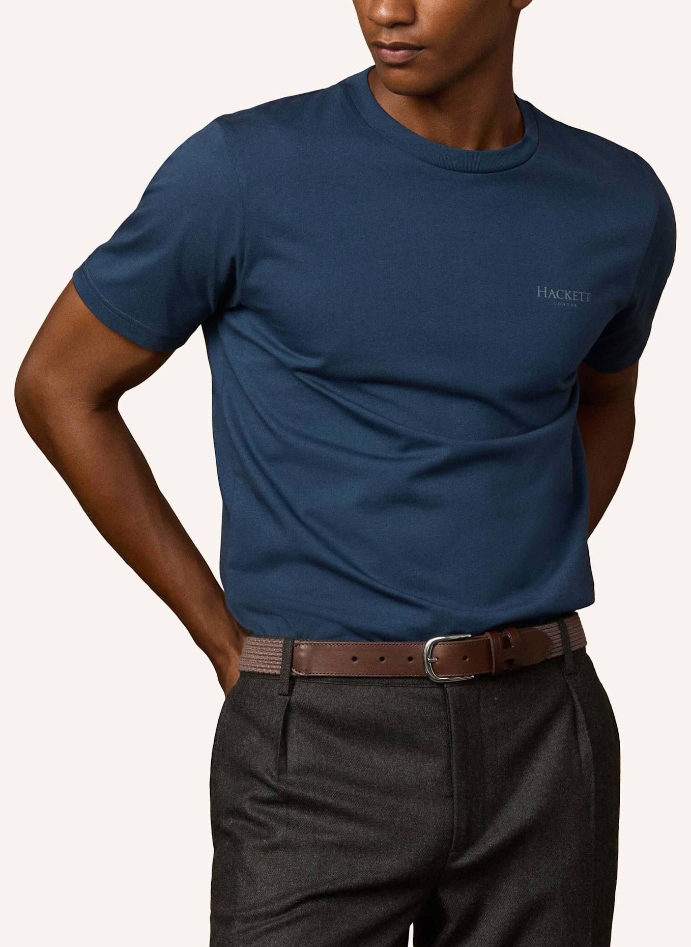 HACKETT LONDON T-Shirt HERITAGE ESS SMALL LGO: DUNKELBLAU